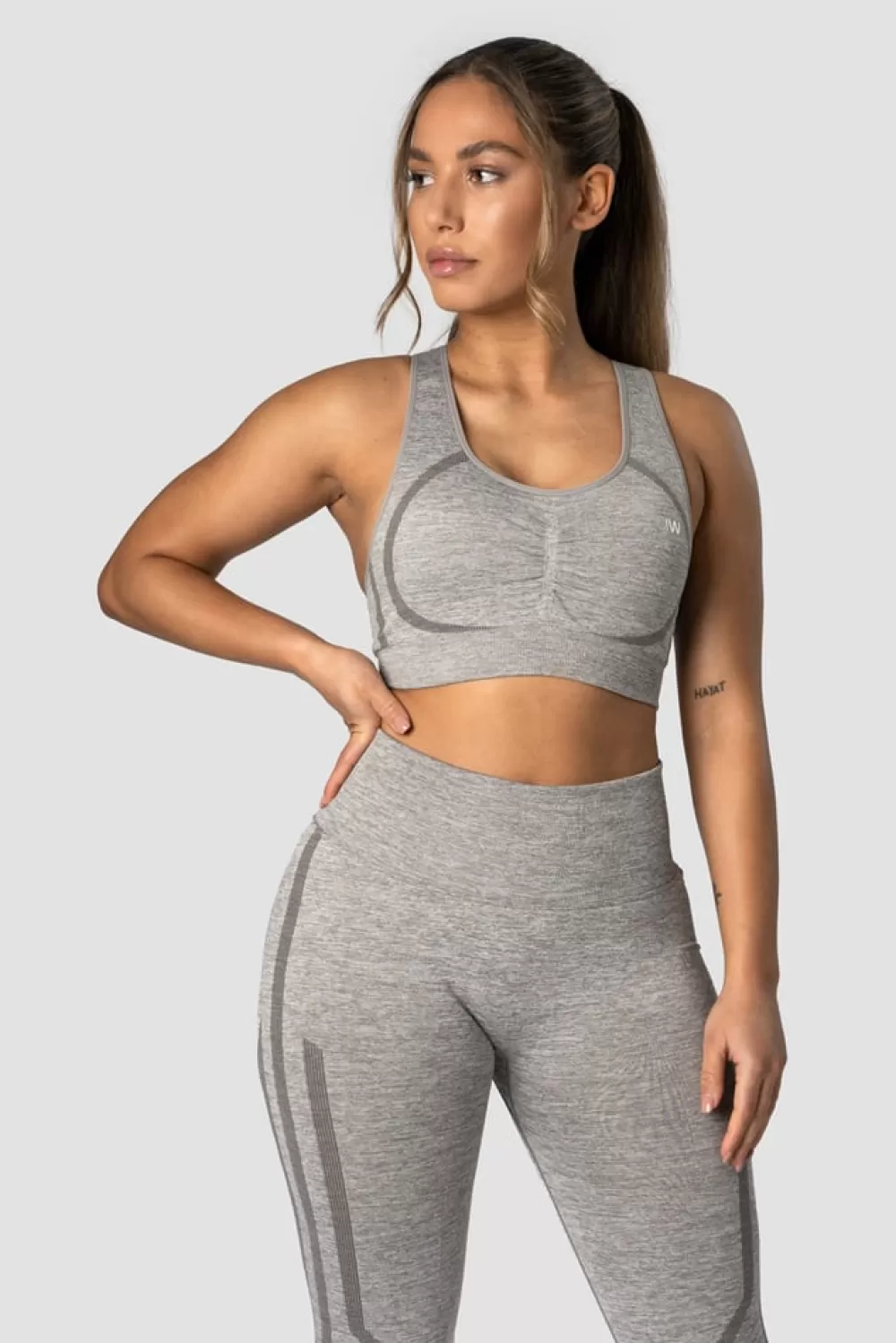 Women ICIW Rush Seamless Sports Bra Lt Grey Melange