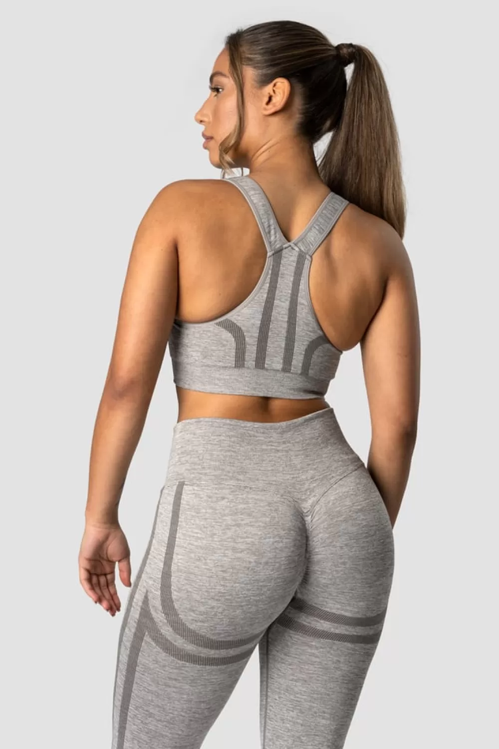 Women ICIW Rush Seamless Sports Bra Lt Grey Melange