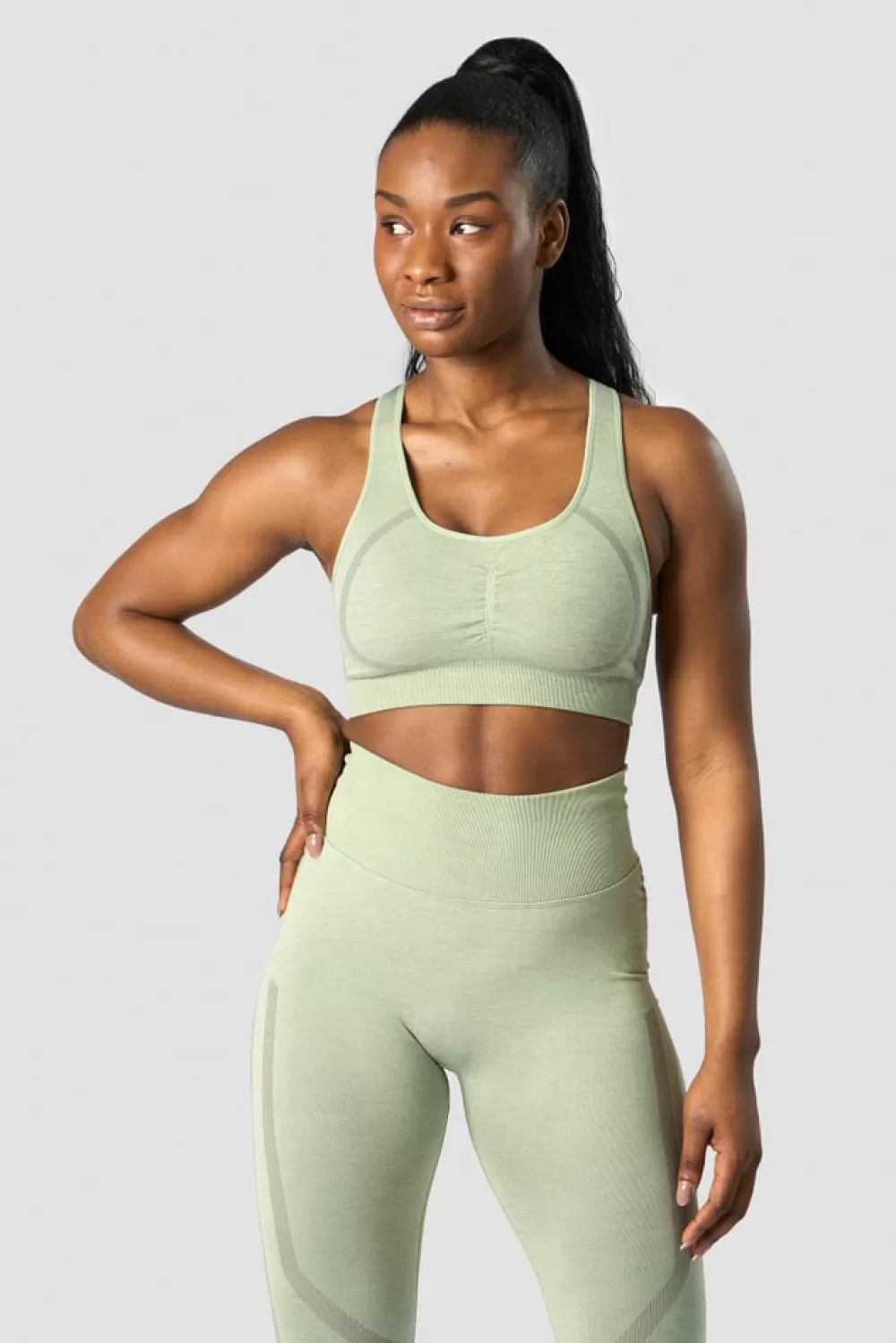 Women ICIW Rush Seamless Sports Bra Sage Green