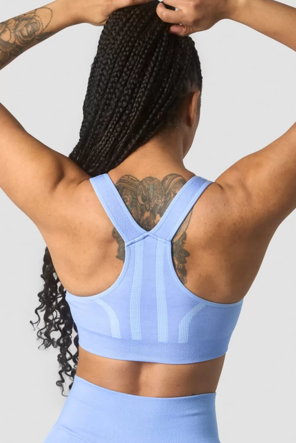 Women ICIW Rush Seamless Sports Bra Soft Blue Melange