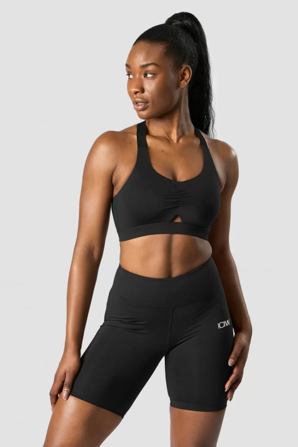 Women ICIW Scrunch Adjustable Sports Bra Black