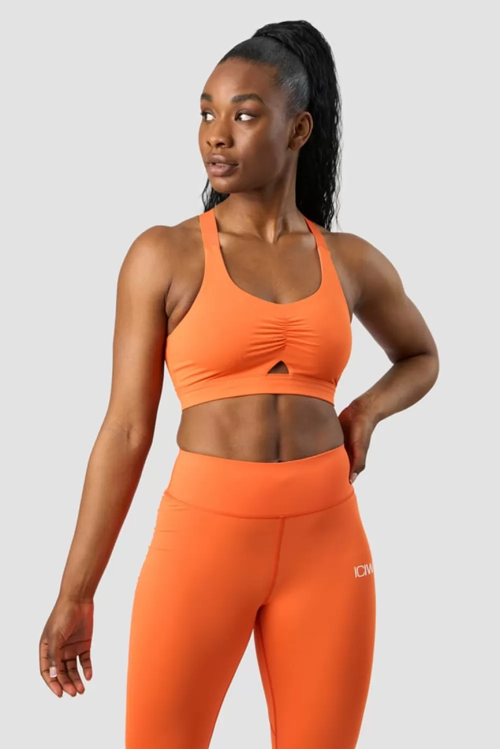 Women ICIW Scrunch Adjustable Sports Bra Orange