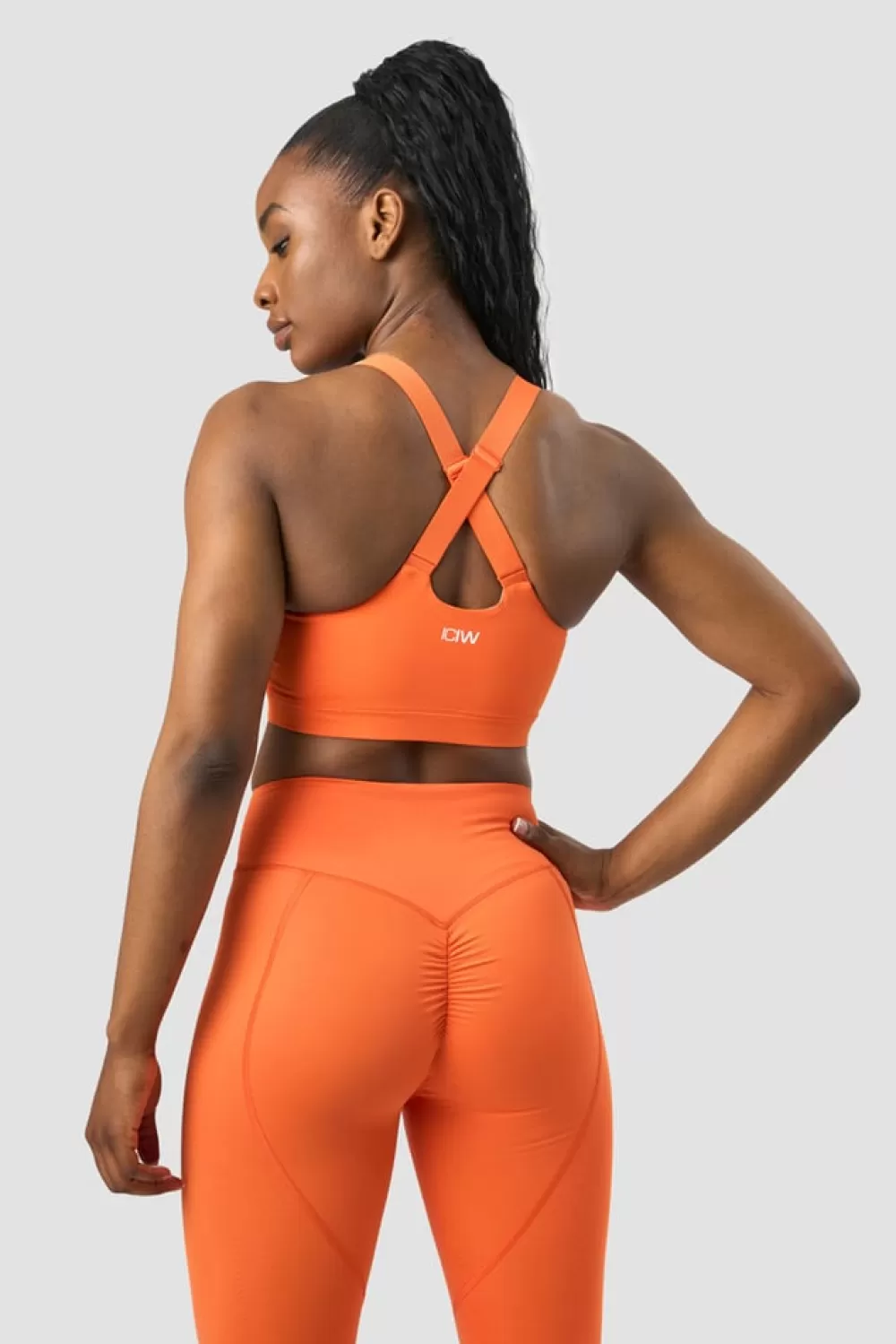 Women ICIW Scrunch Adjustable Sports Bra Orange