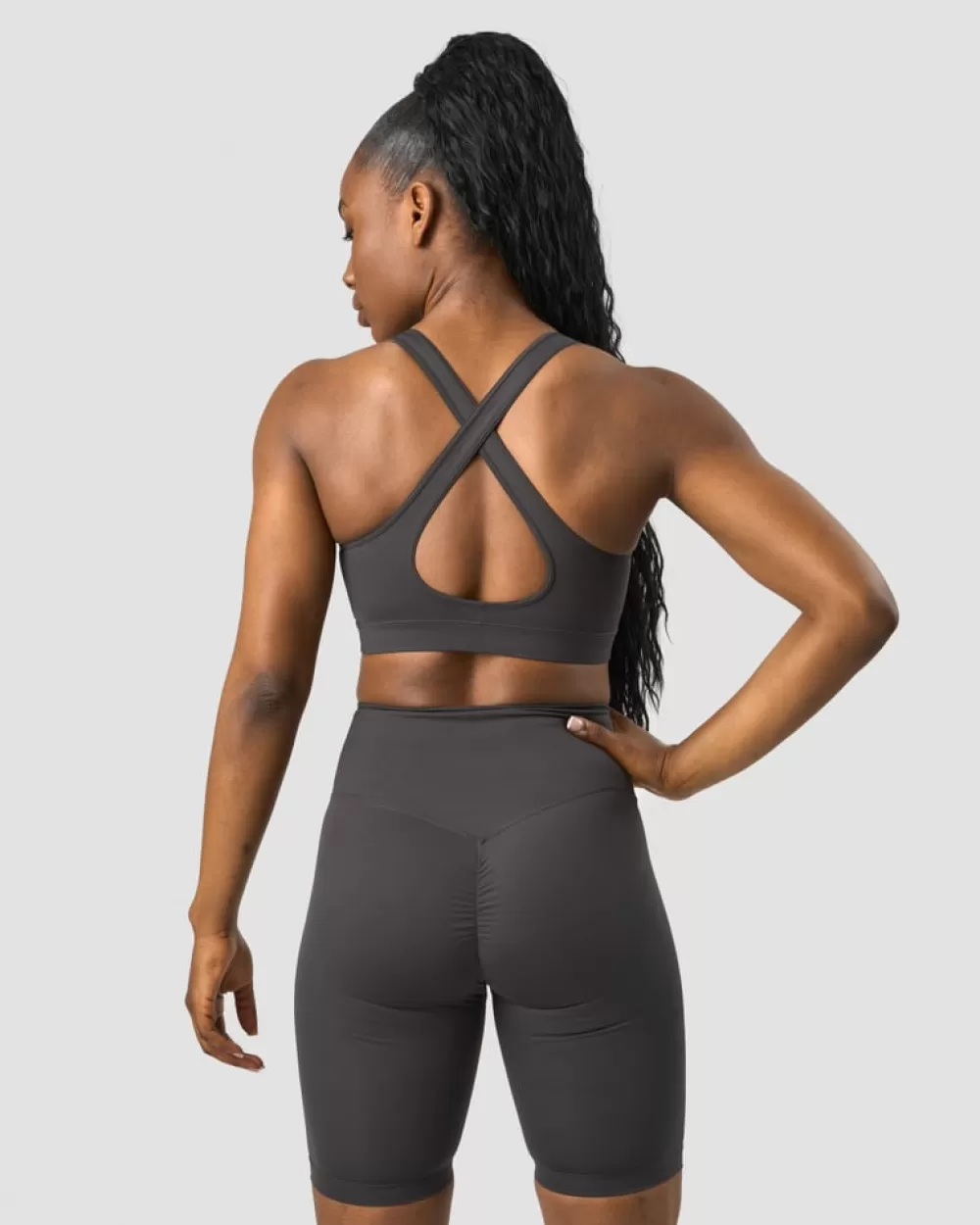 Women ICIW Scrunch Sports Bra Anthracite Wmn