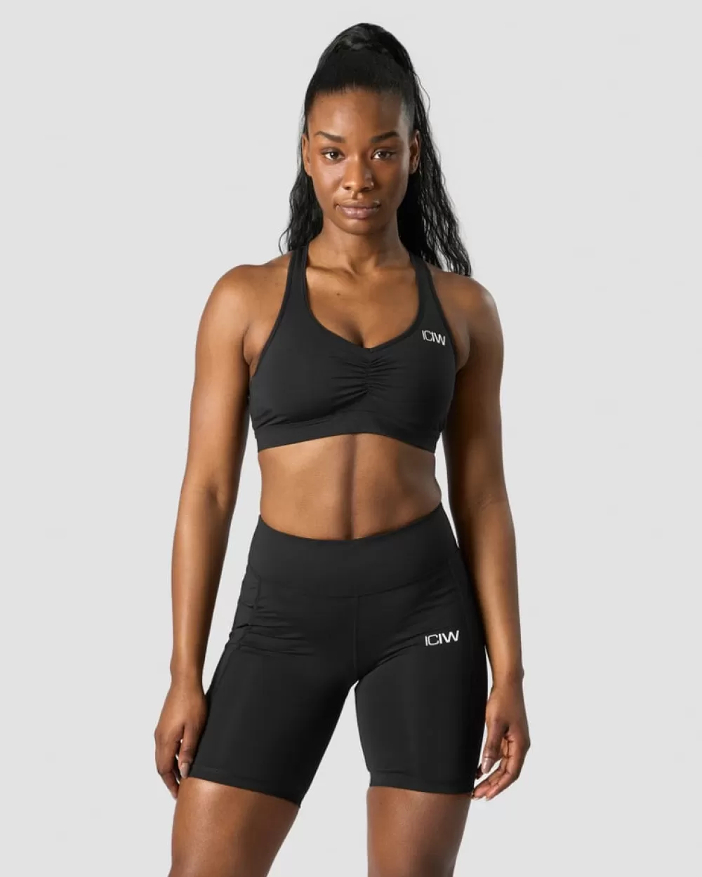 Women ICIW Scrunch Sports Bra Black Wmn