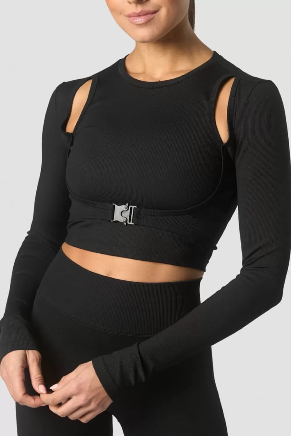 Women ICIW Shourai Cropped Long Sleeve Wmn Black