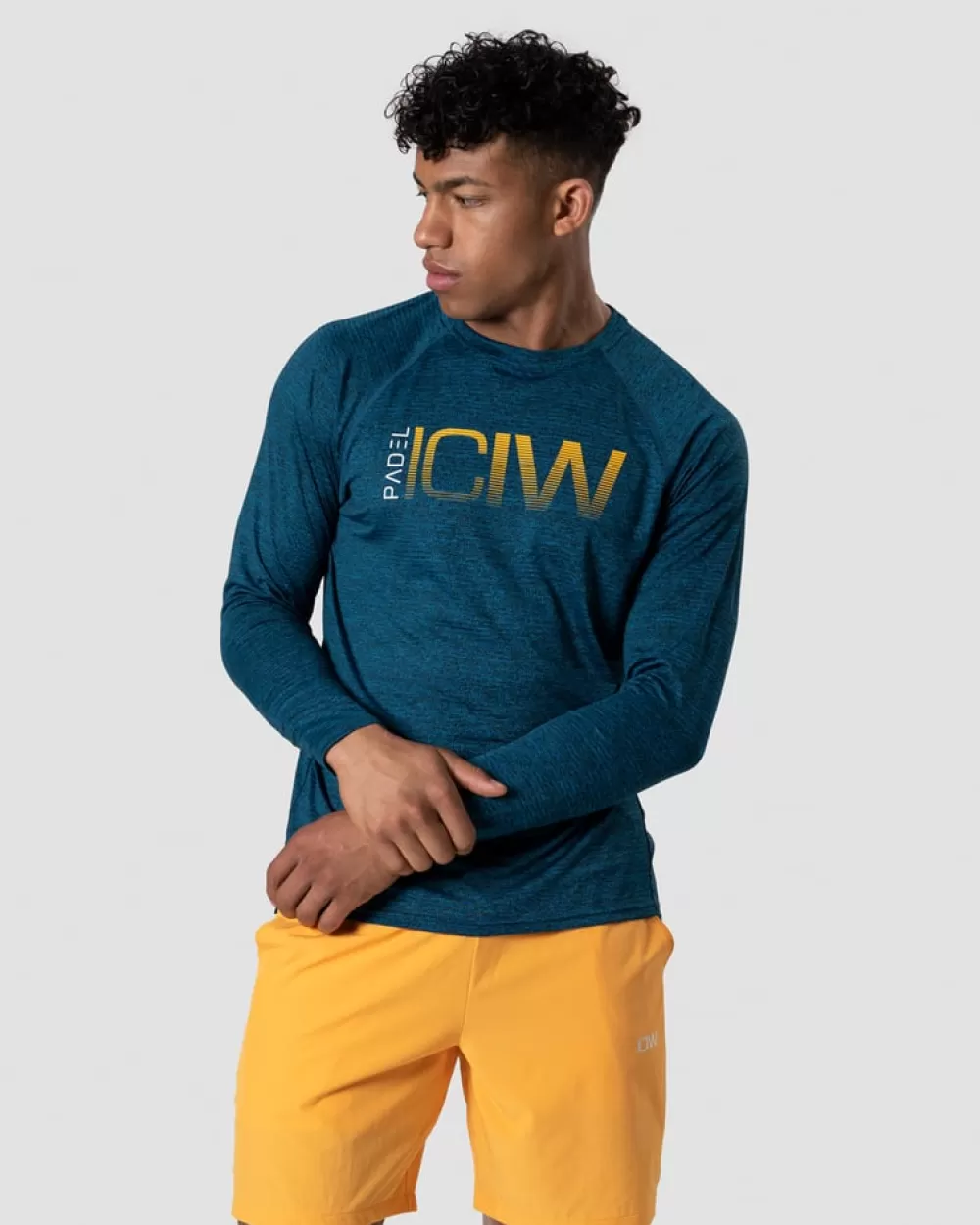 ICIW Smash Padel Mesh Longsleeve Teal Melange Men