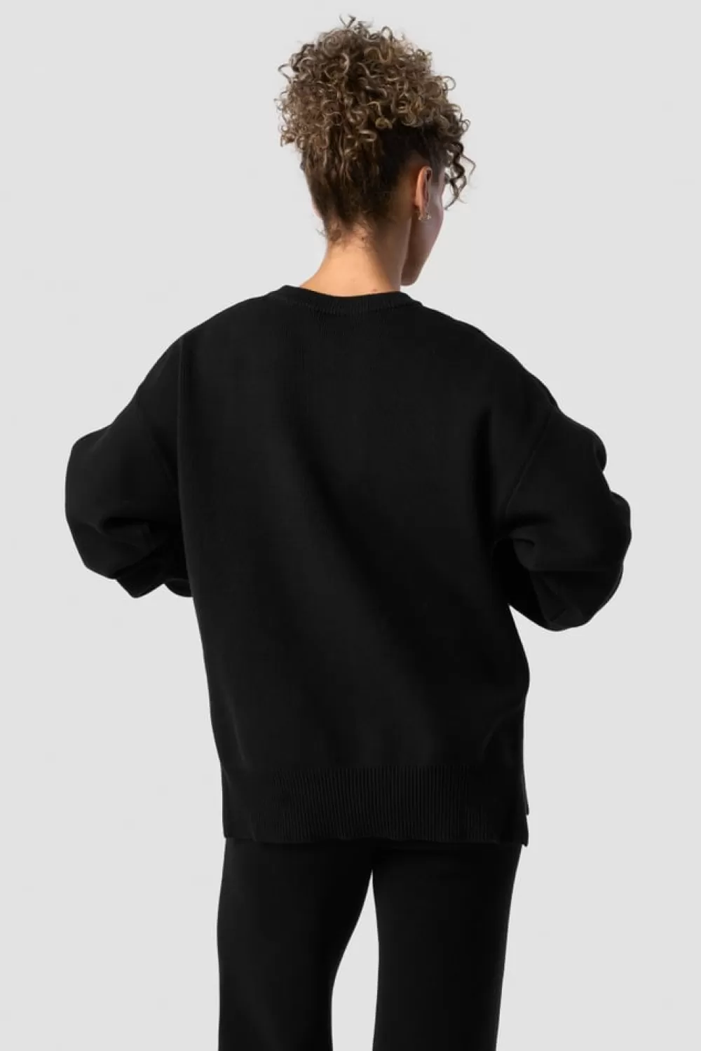 Women ICIW Soft Knit Oversized Crewneck Black