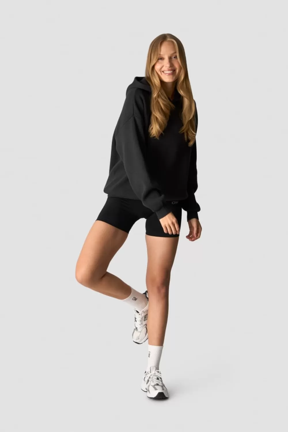 Women ICIW Soft Knit Oversized Hoodie Dark Grey