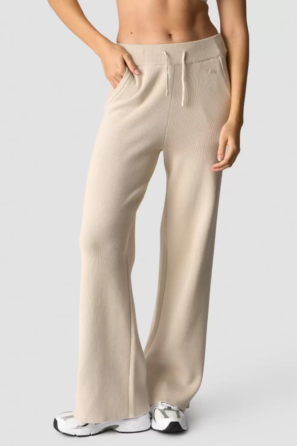 Women ICIW Soft Knit Oversized Pants Light Beige