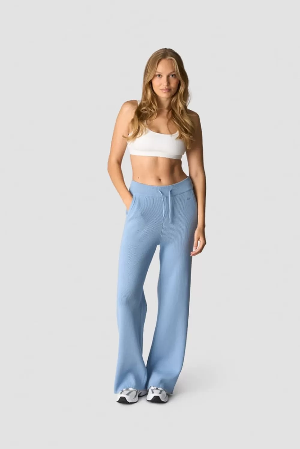 Women ICIW Soft Knit Oversized Pants Light Blue