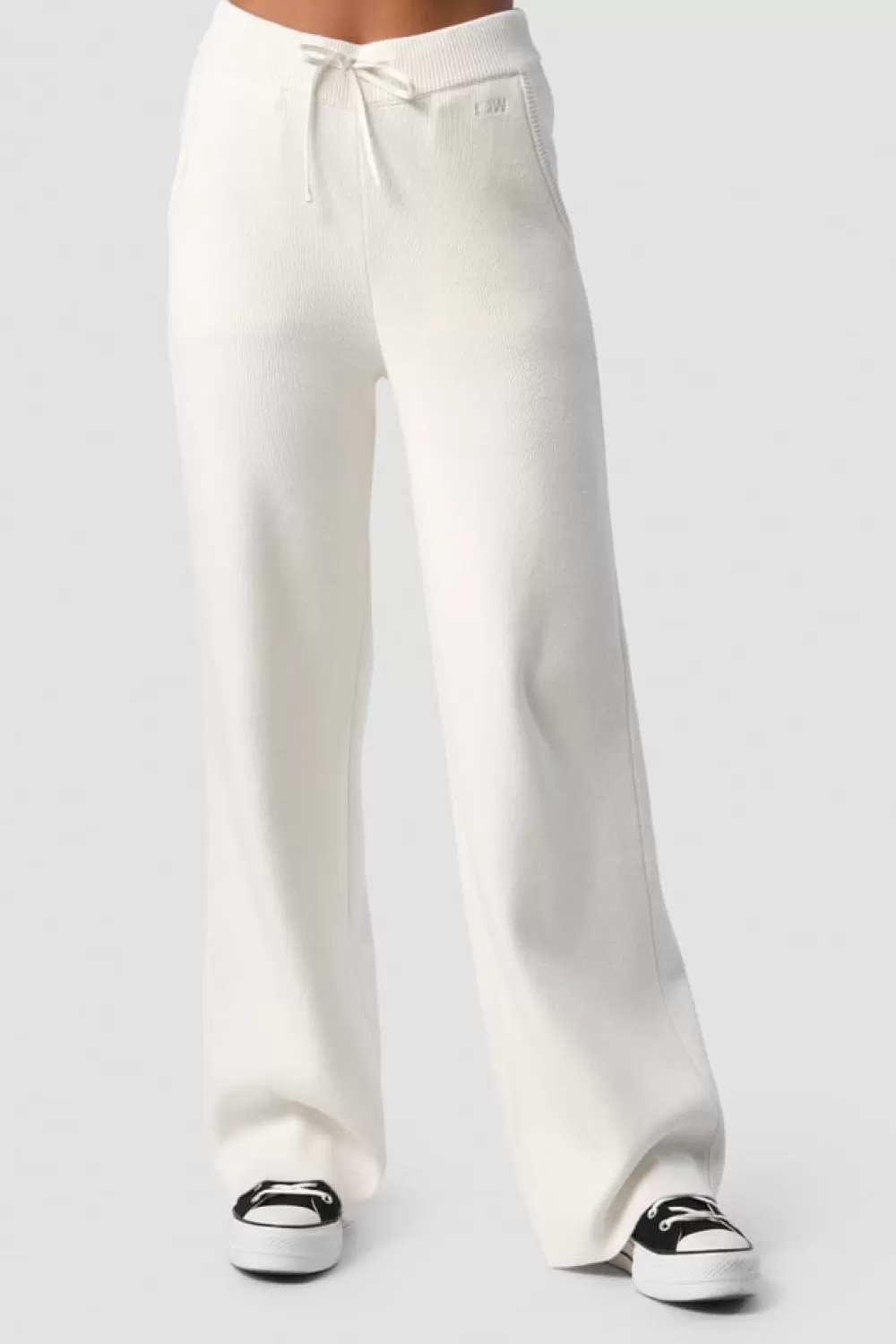 Women ICIW Soft Knit Oversized Pants White