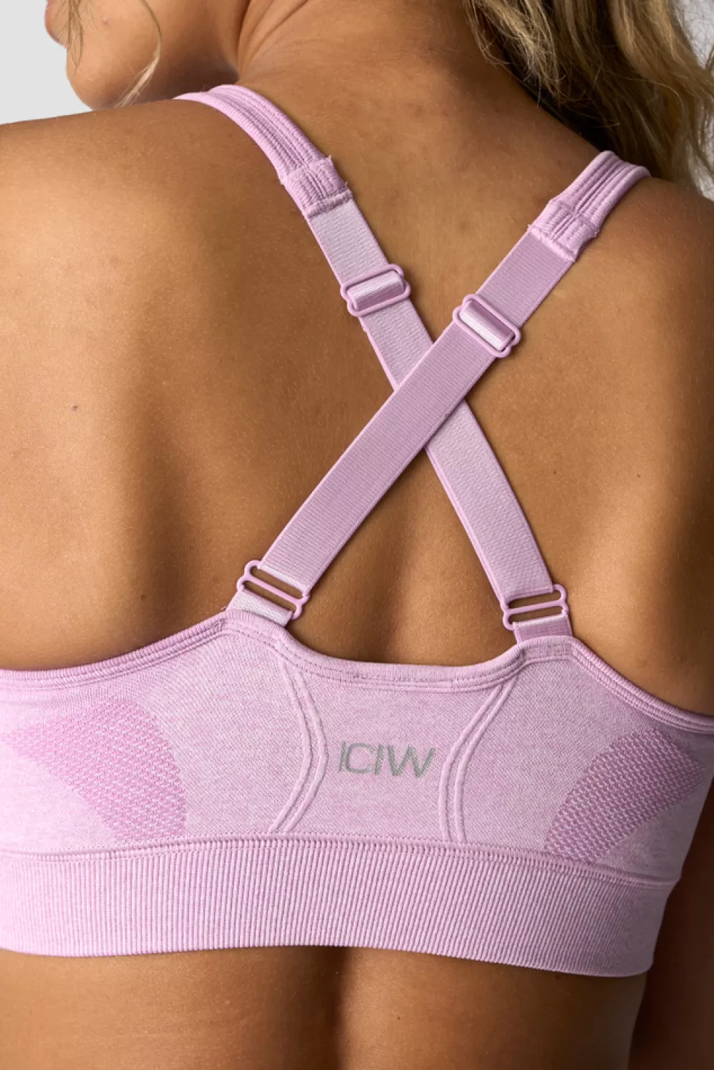 Women ICIW Soft Seamless Adjustable Sports Bra Lavender Melange