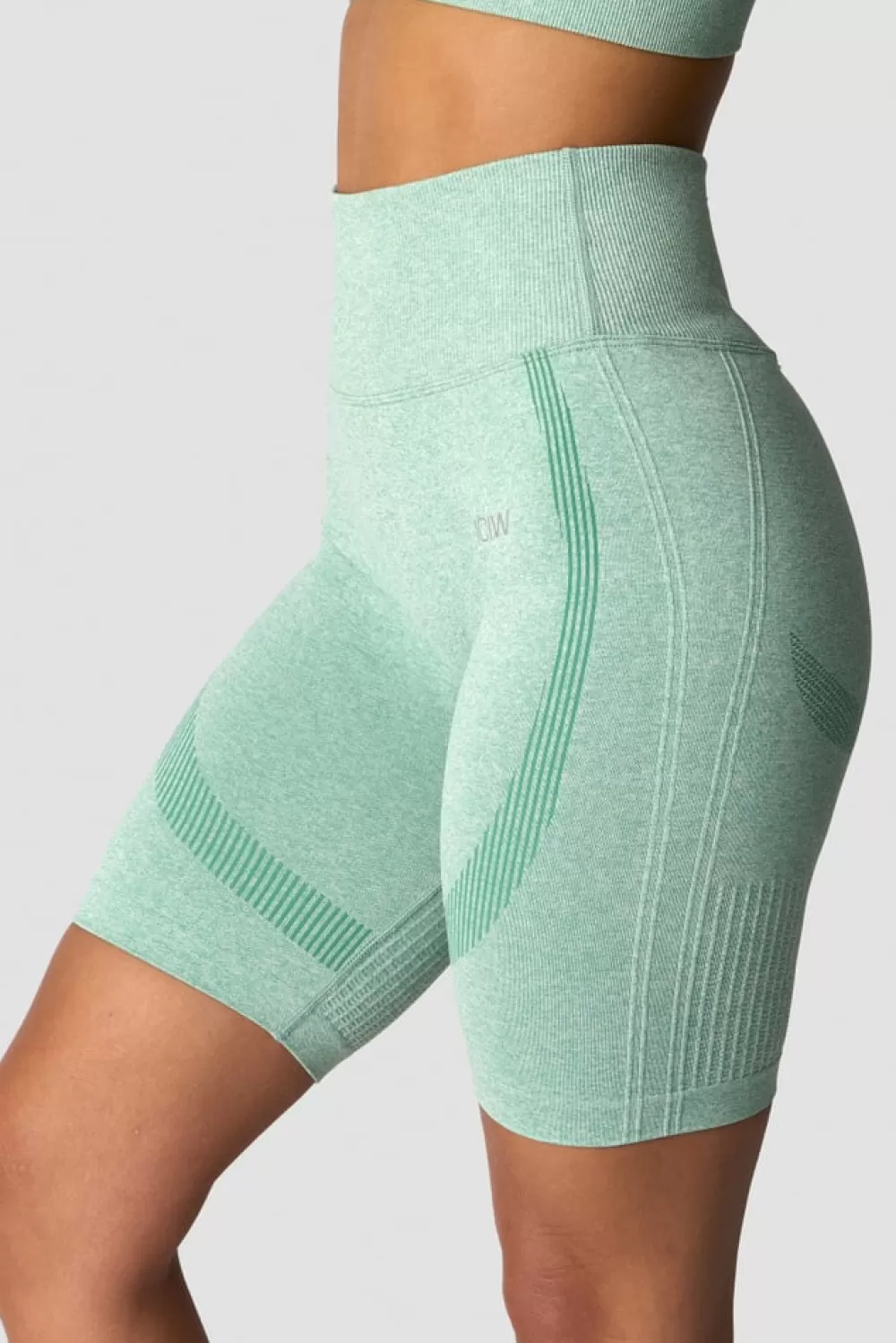 Women ICIW Soft Seamless Biker Shorts Wmn Light Green Melange