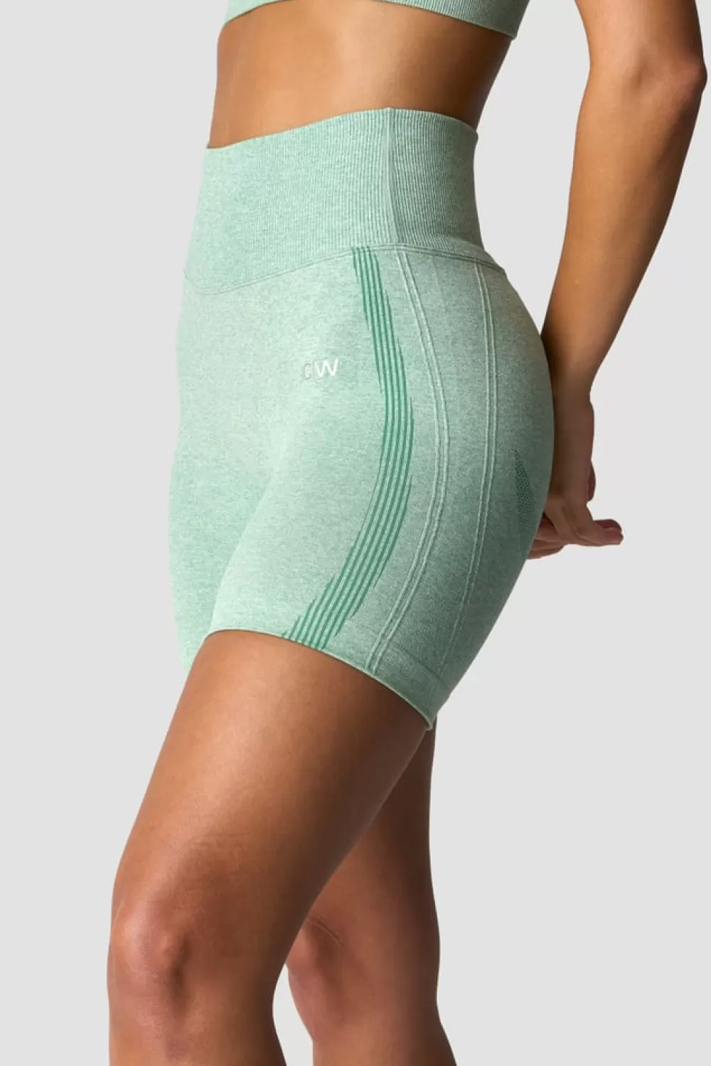 Women ICIW Soft Seamless Shorts Wmn Light Green Melange