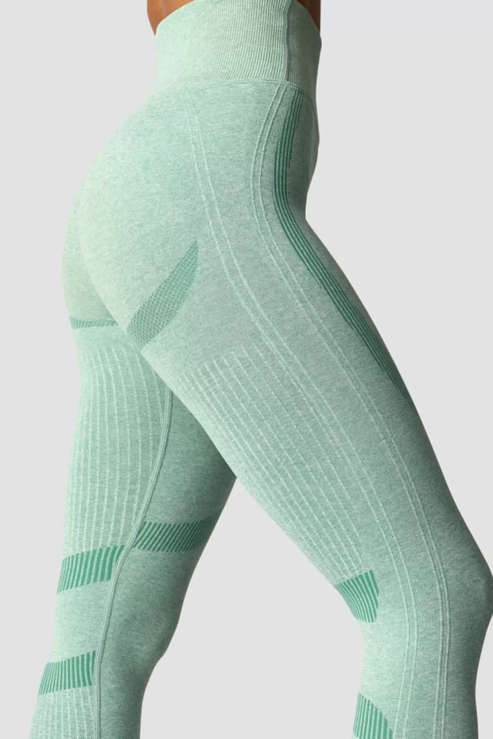 Women ICIW Soft Seamless Tights Wmn Light Green Melange