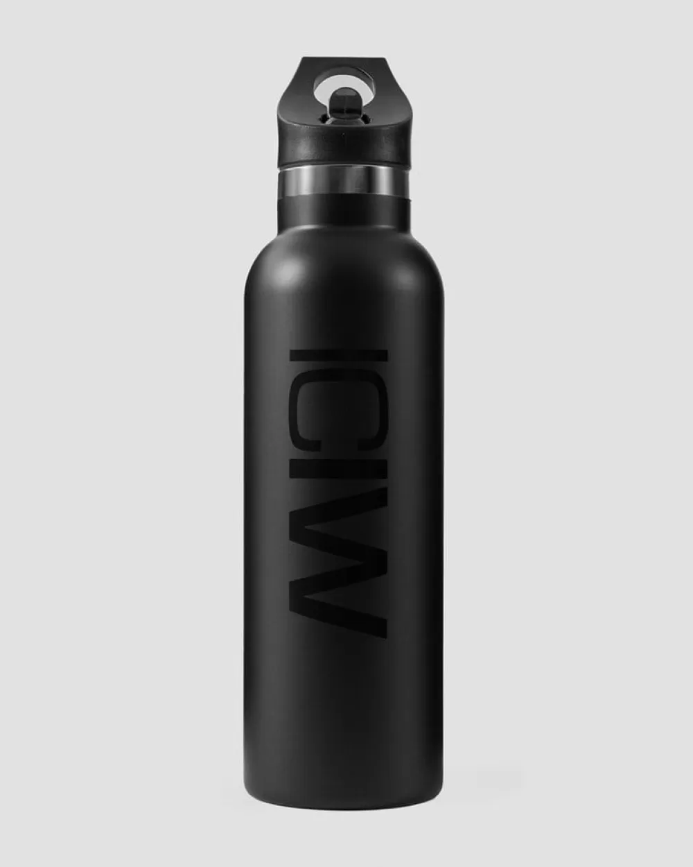 Women ICIW Stainless Steel Water Bottle Black W. Black Logo 600ml