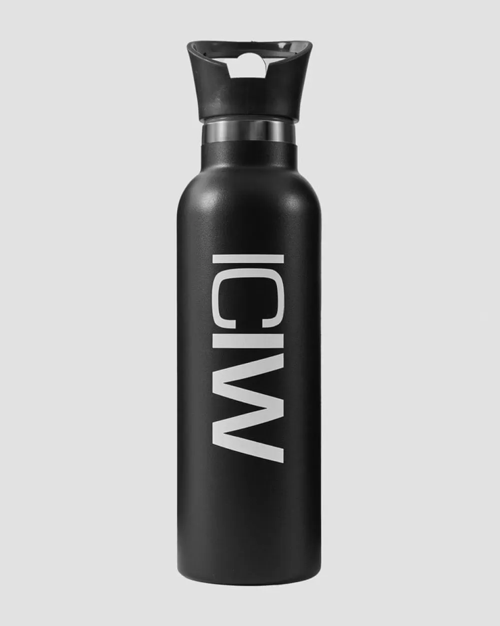 Women ICIW Stainless Steel Water Bottle Black W. White Logo 600ml