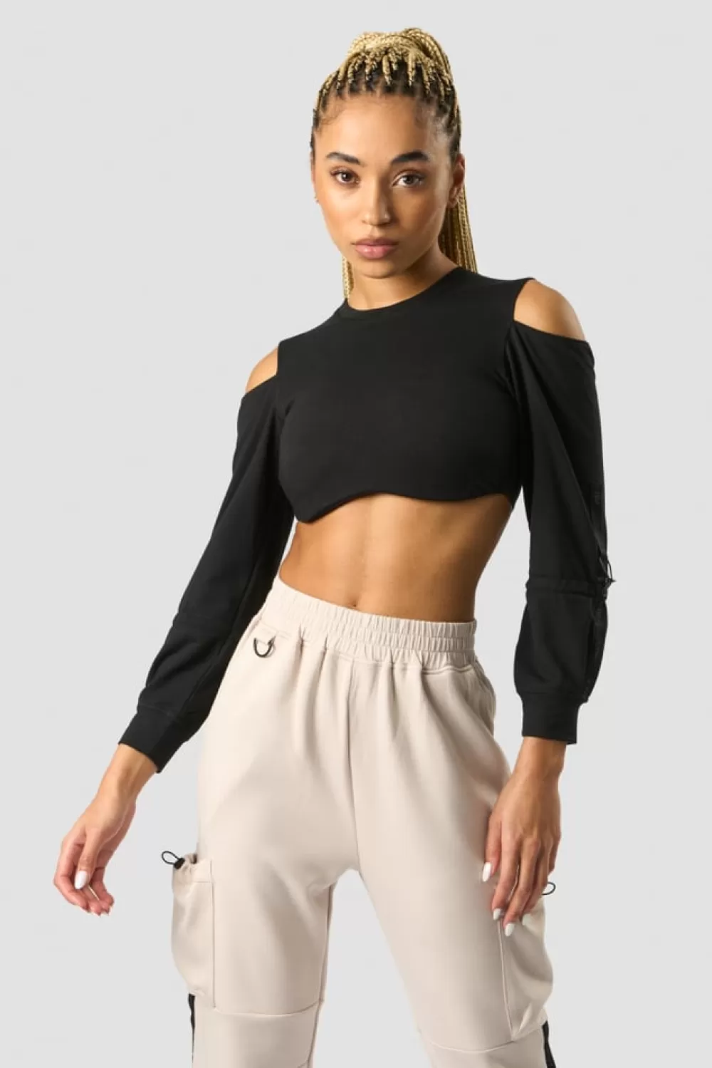 Women ICIW Stance Cropped Long Sleeve Wmn Black