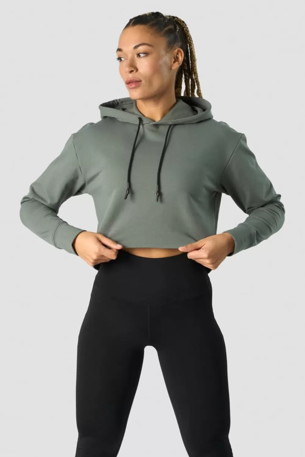 Women ICIW Stride Cropped Hoodie Wmn Sea Green