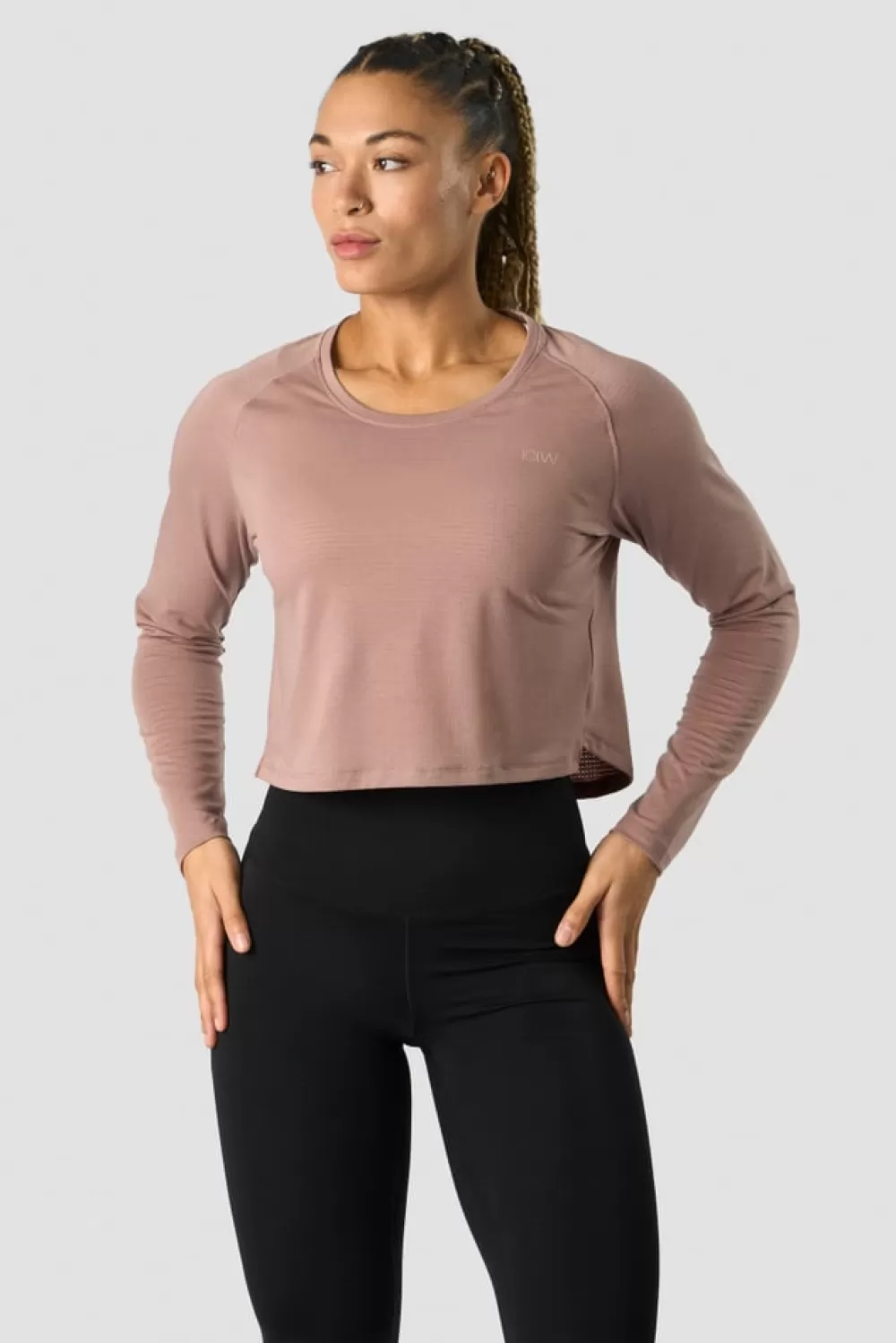 Women ICIW Stride Cropped Long Sleeve Wmn Light Mauve