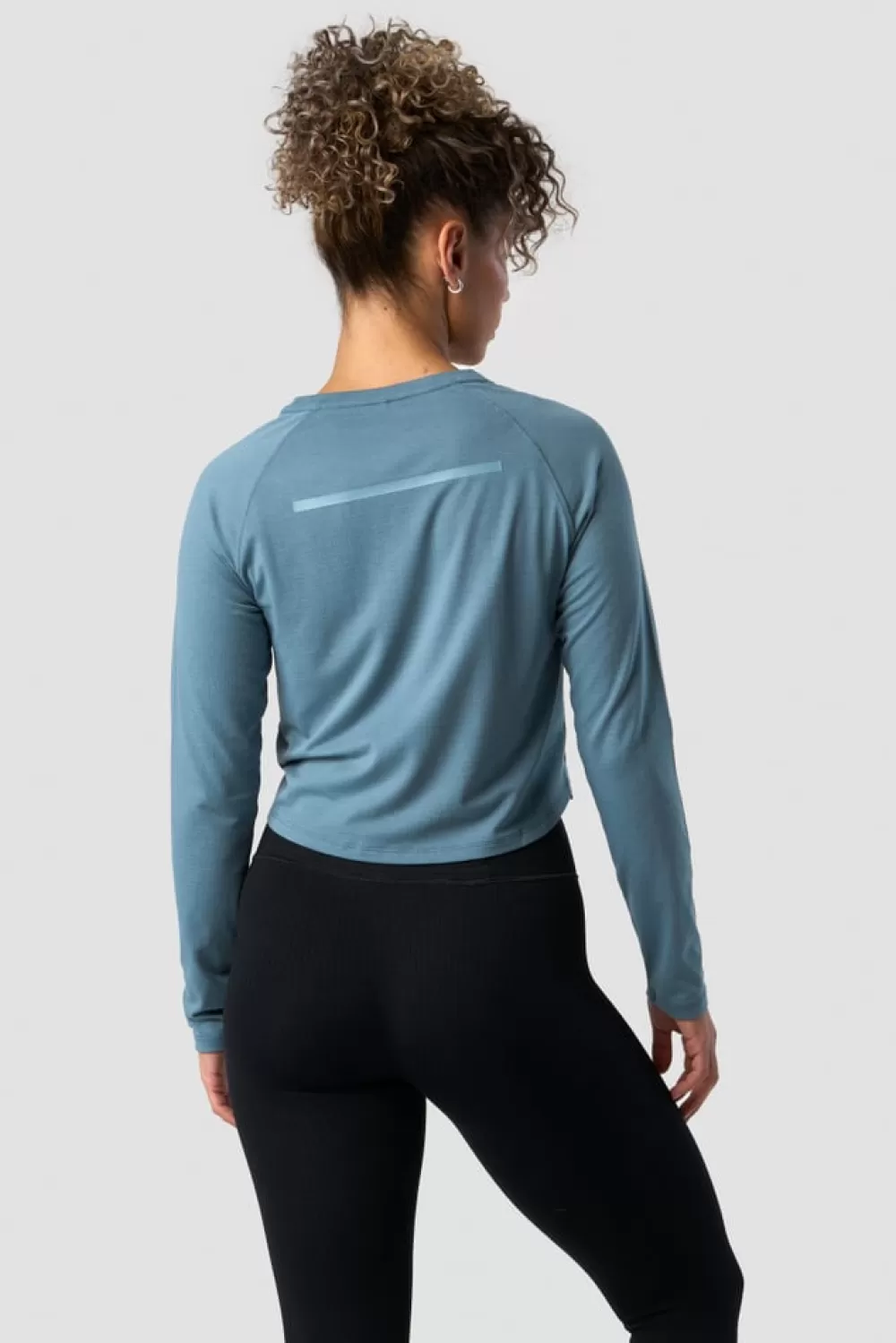 Women ICIW Stride Cropped Long Sleeve Wmn Steel Blue