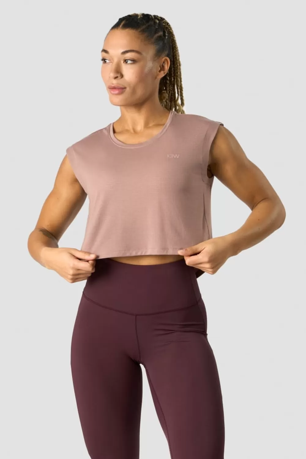 Women ICIW Stride Cropped Tank Wmn Light Mauve