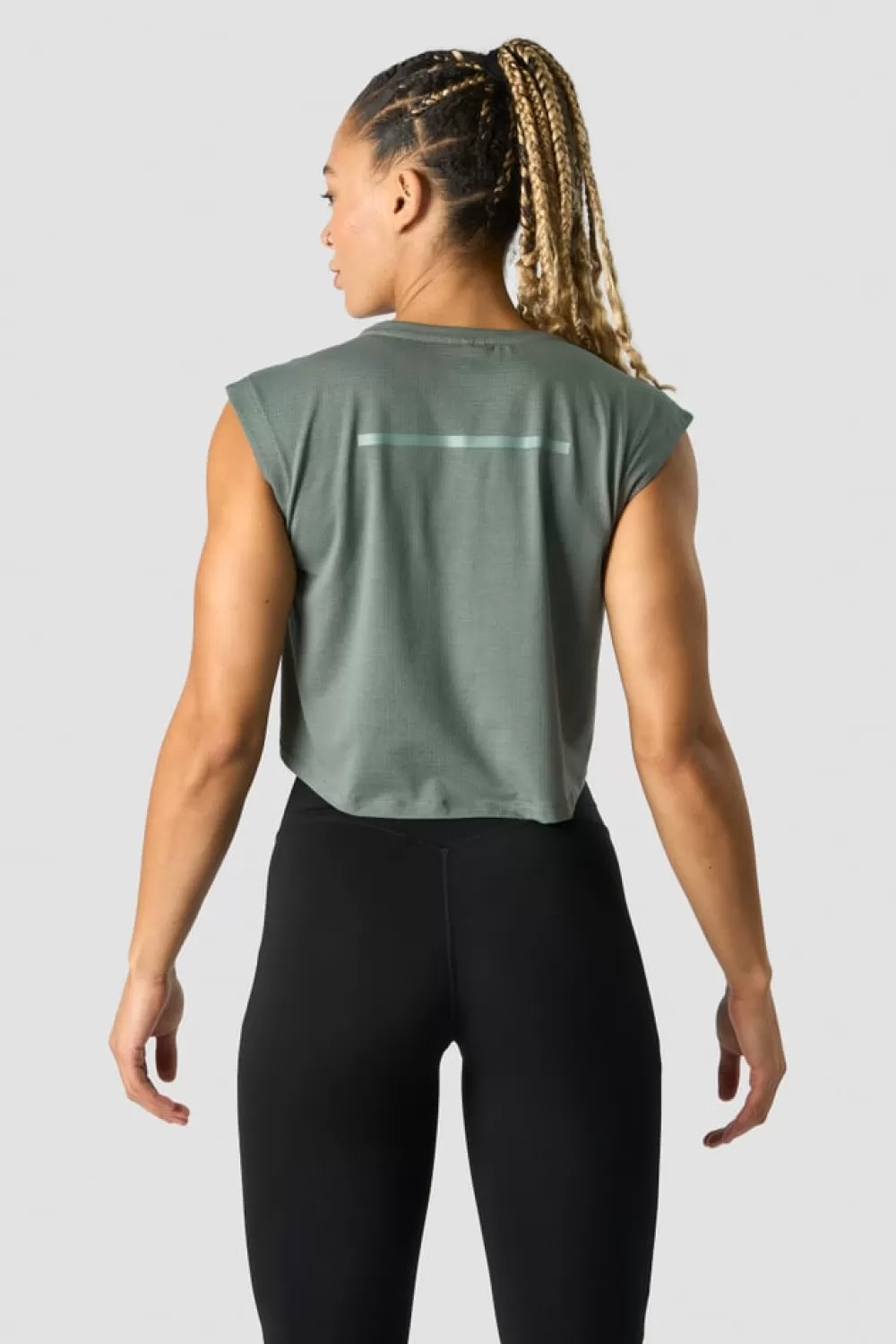 Women ICIW Stride Cropped Tank Wmn Sea Green