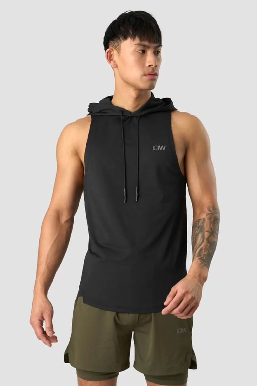 ICIW Stride Sleeveless T-shirt Hoodie Men Black