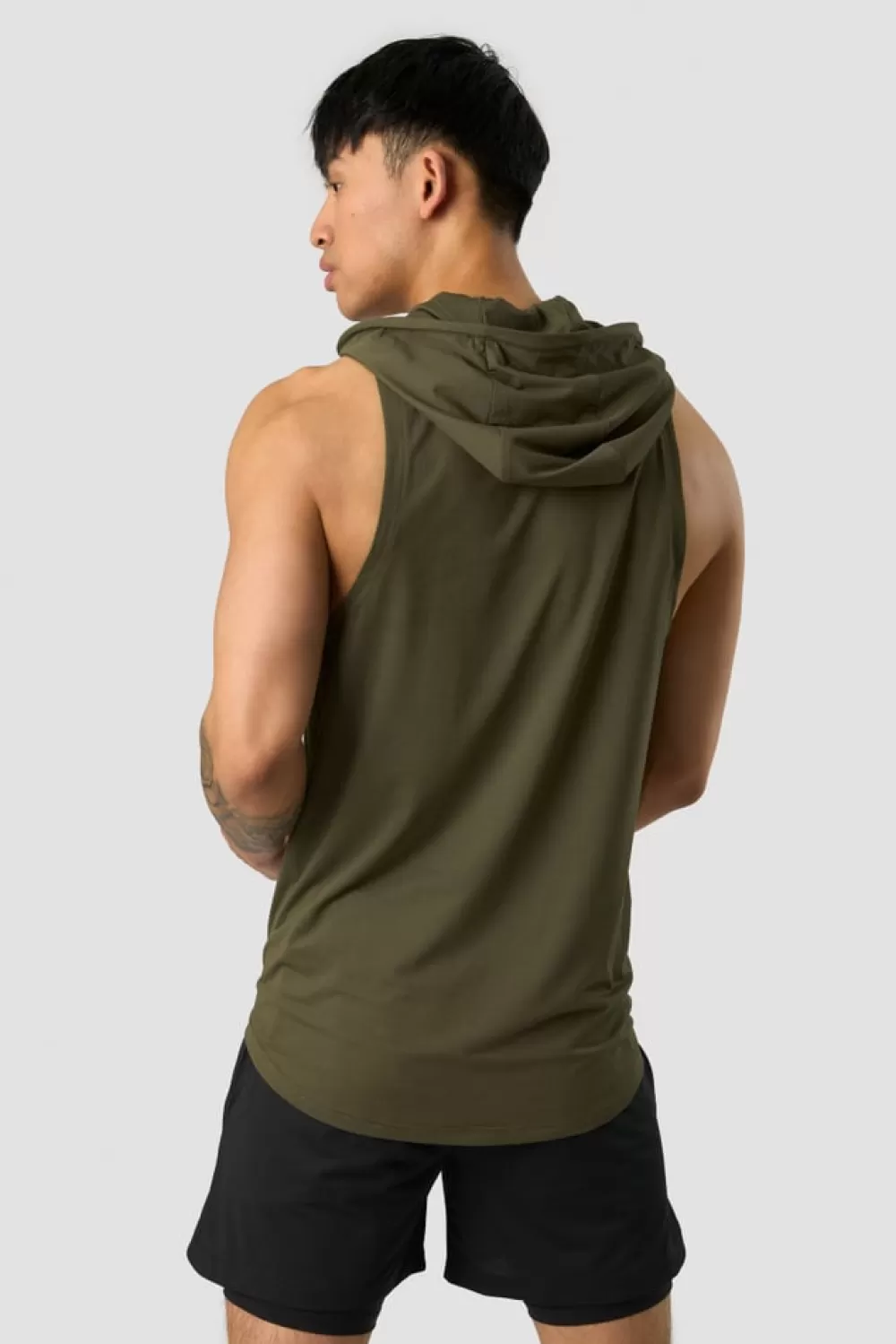 ICIW Stride Sleeveless T-shirt Hoodie Men Dark Green