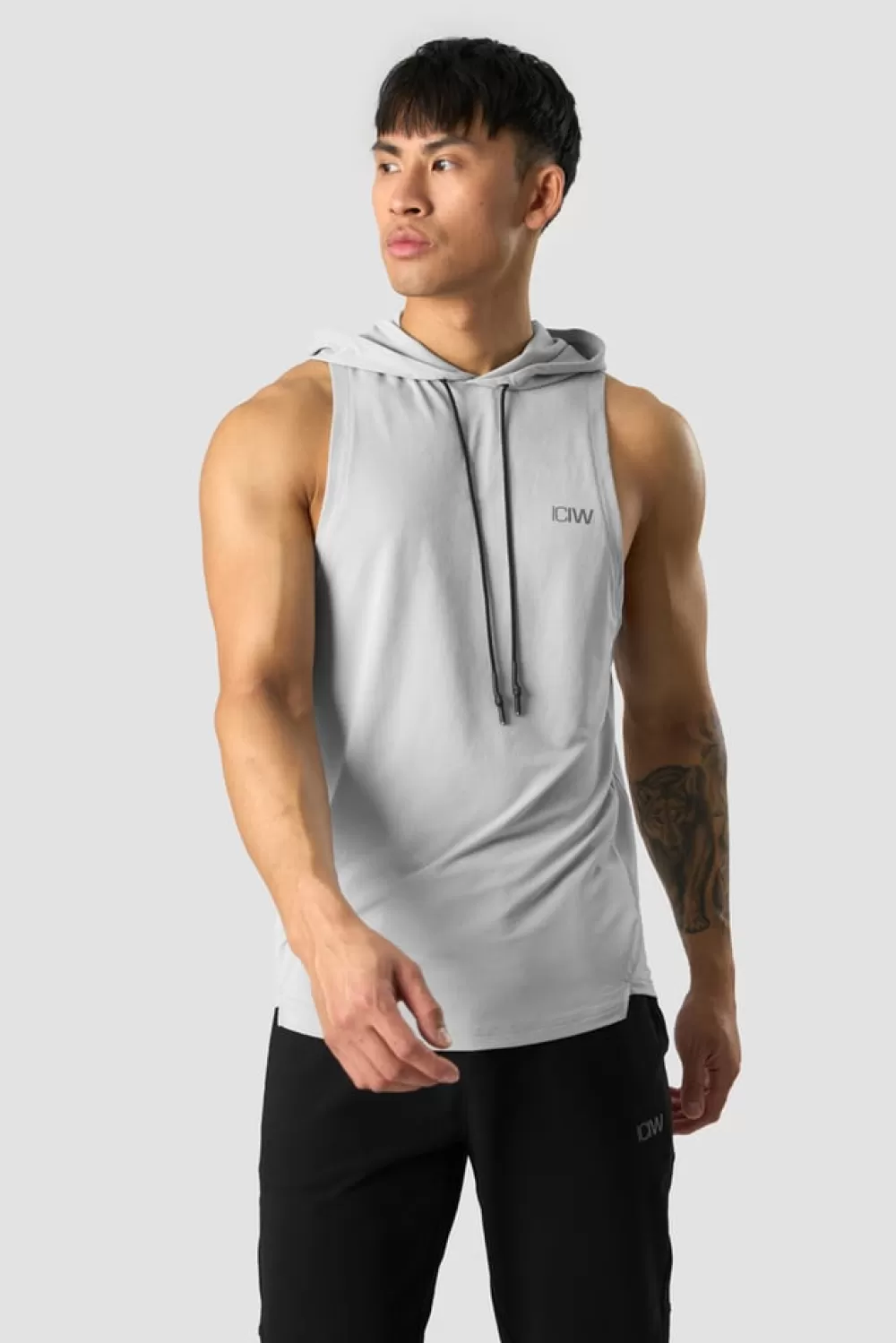 ICIW Stride Sleeveless T-shirt Hoodie Men Grey