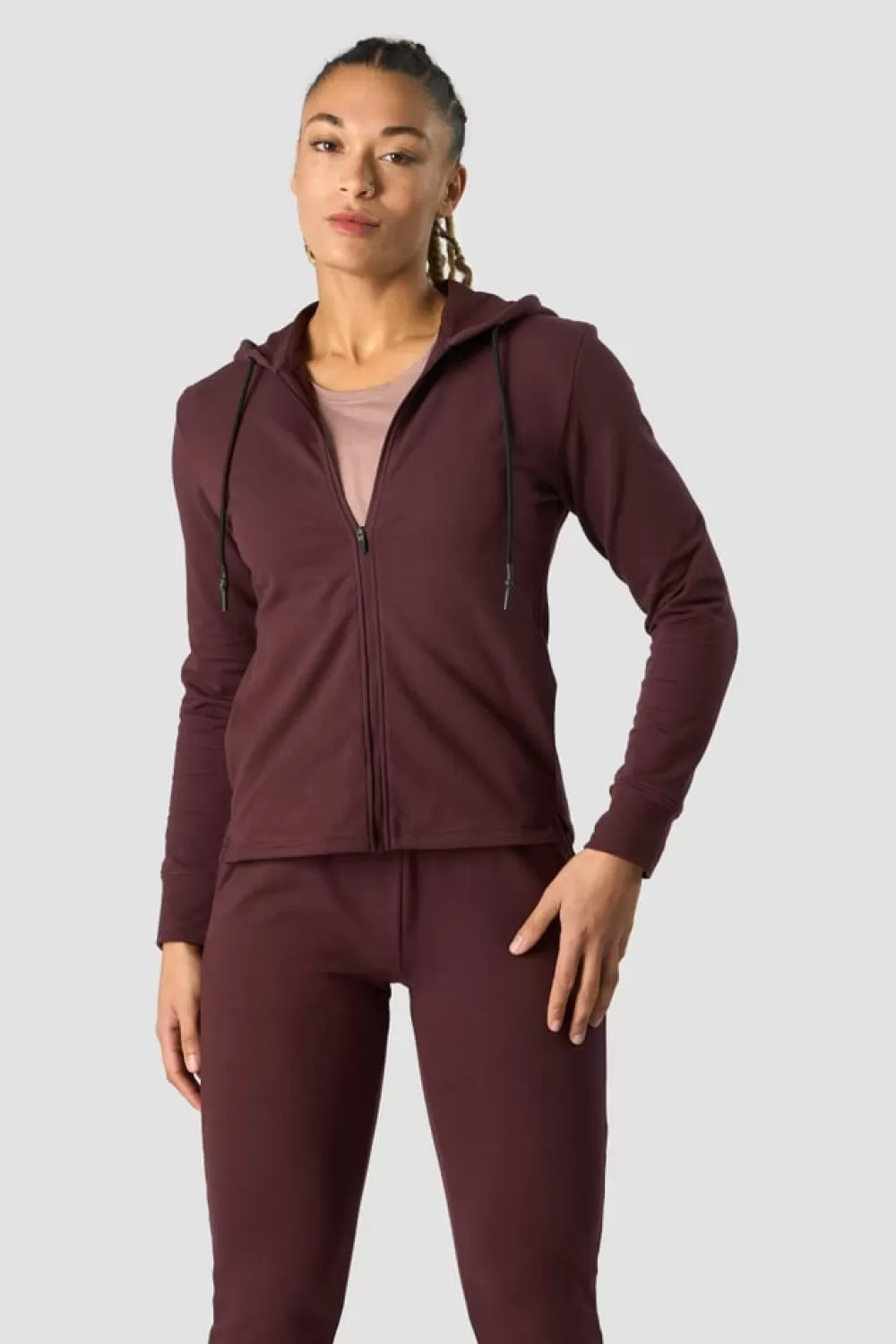 Women ICIW Stride Zip Hoodie Wmn Burgundy