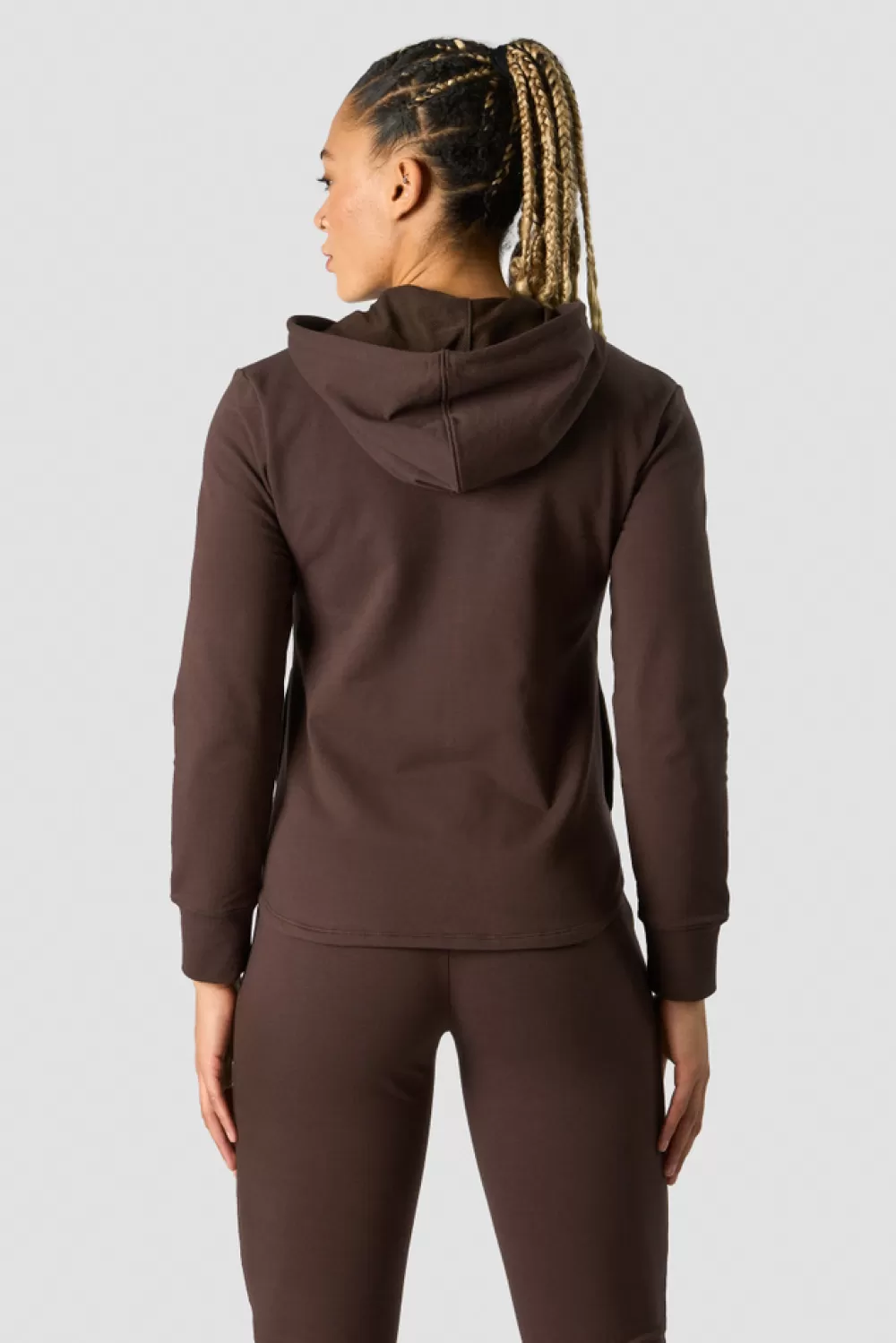 Women ICIW Stride Zip Hoodie Wmn Dark Brown