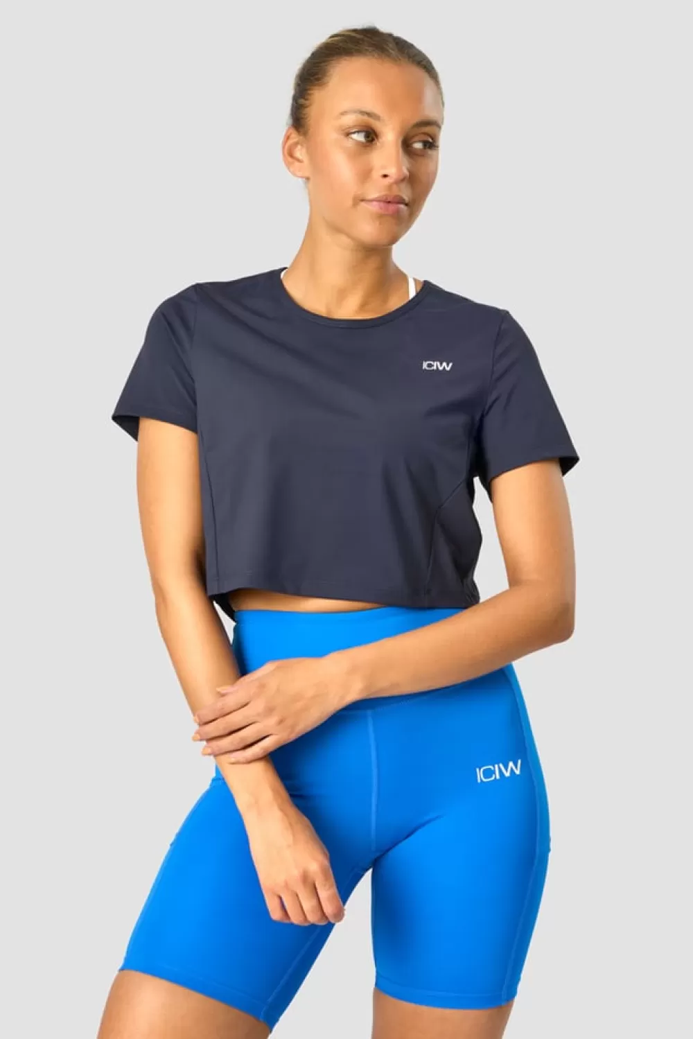 Women ICIW Training Cropped T-shirt Navy