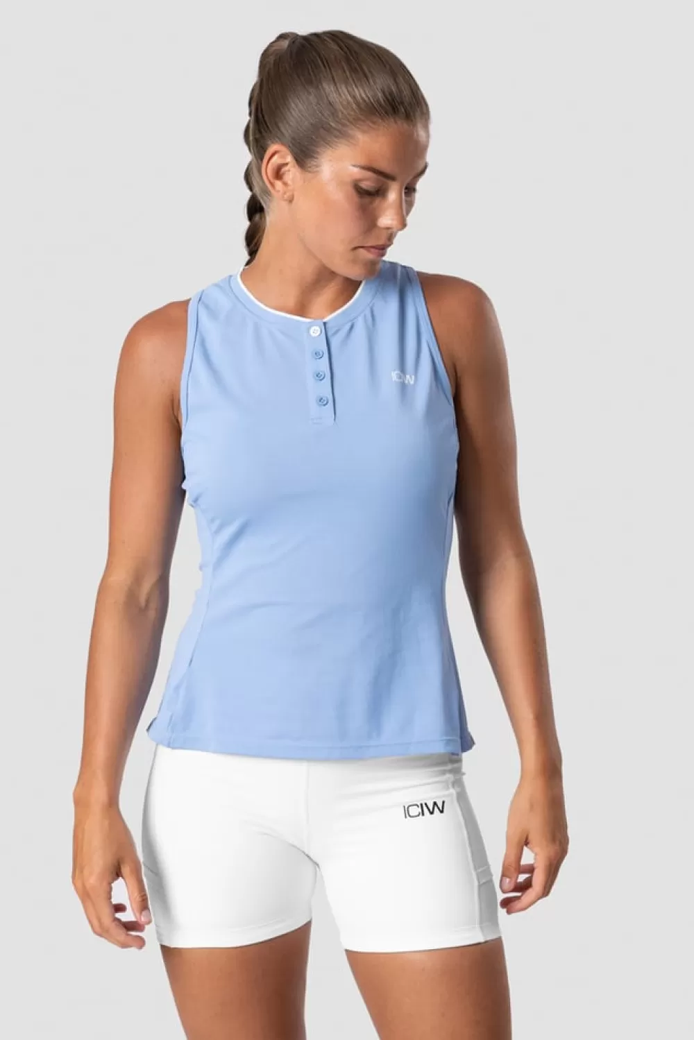 Women ICIW Training Pique Tank Top Sky Blue