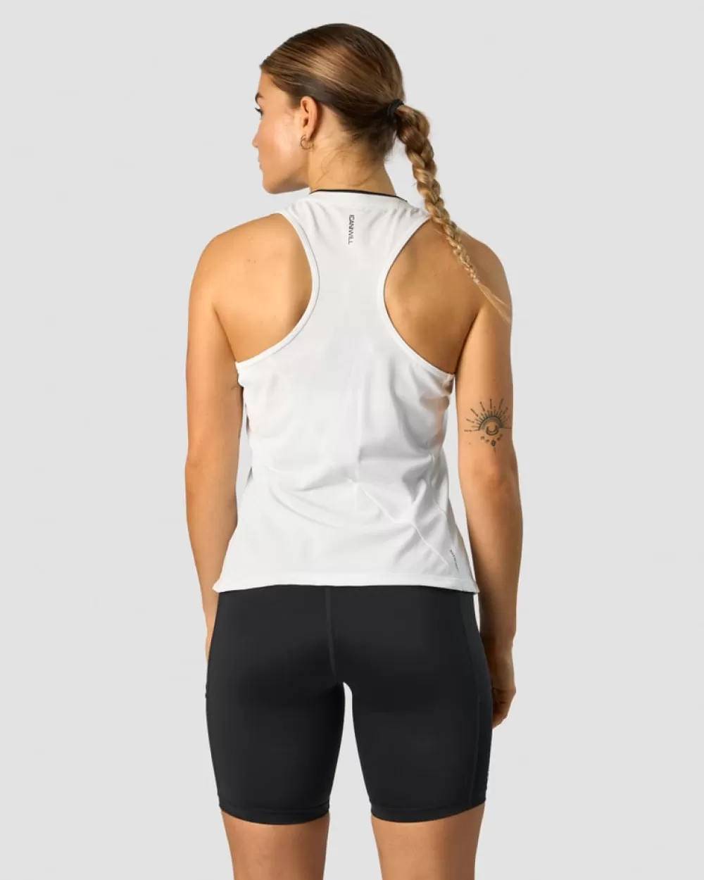 Women ICIW Training Pique Tank Top White/Black