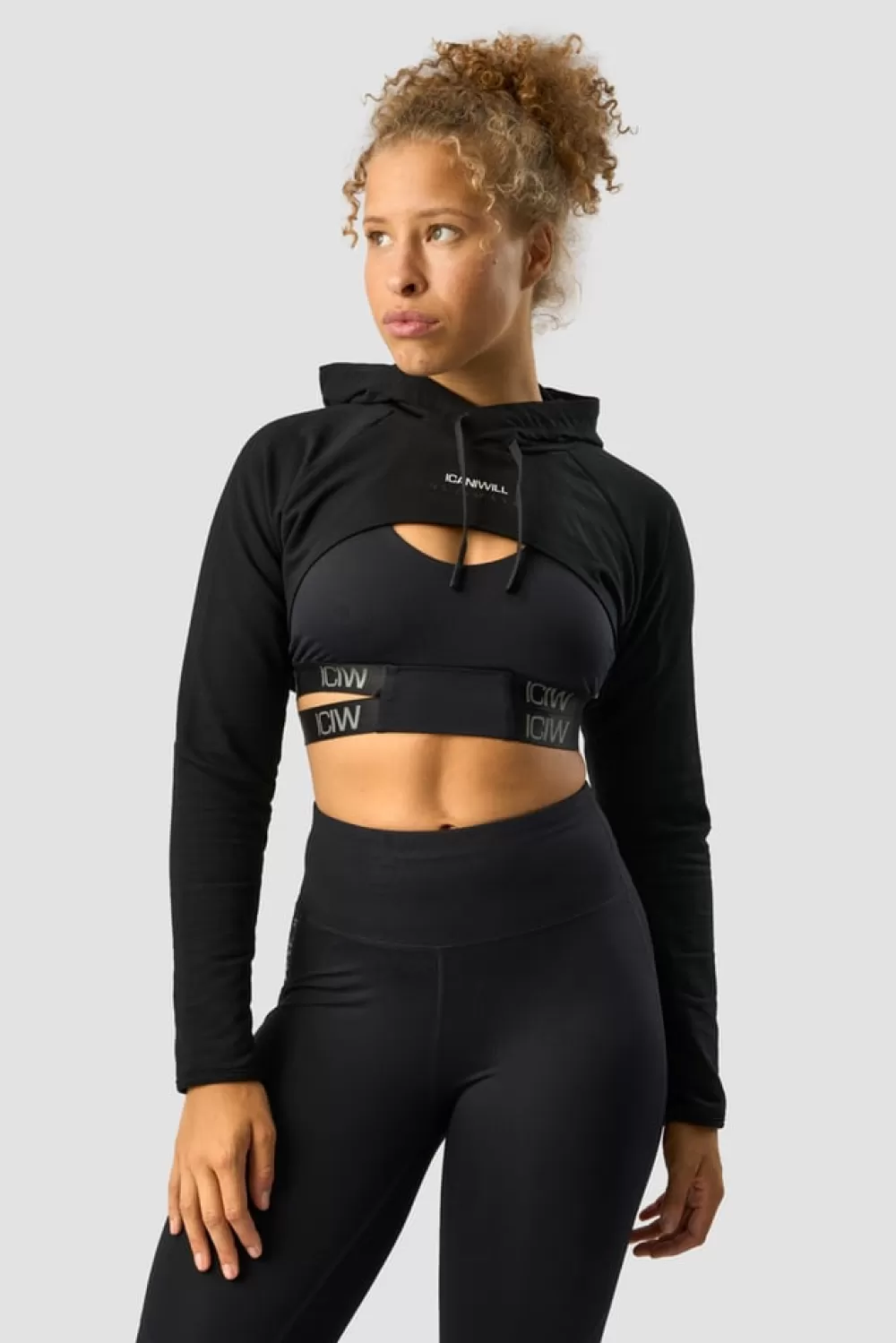 Women ICIW Ultimate Training Cropped Hoodie Black