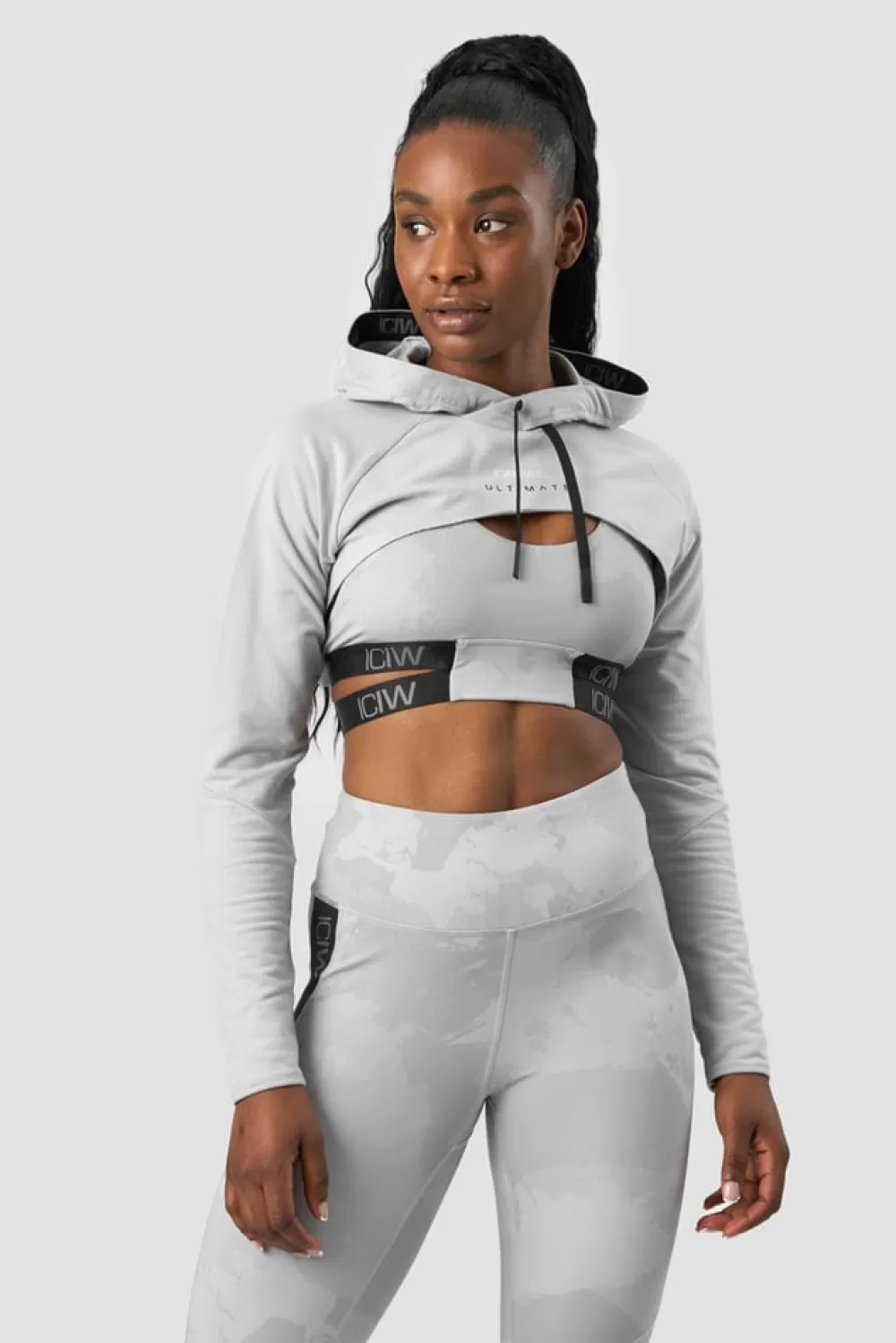 Women ICIW Ultimate Training Cropped Hoodie Light Grey