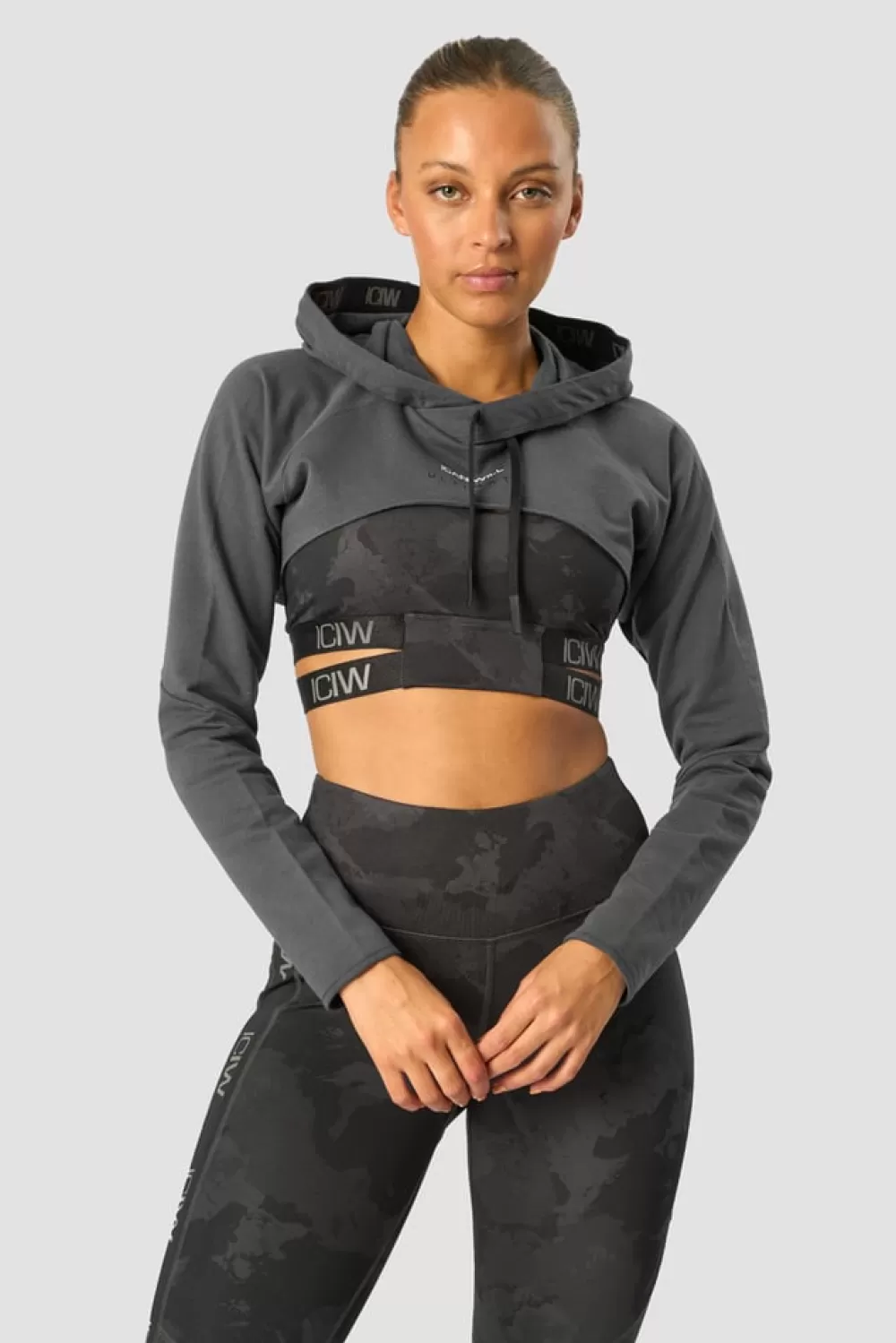 Women ICIW Ultimate Training Cropped Hoodie Storm Grey