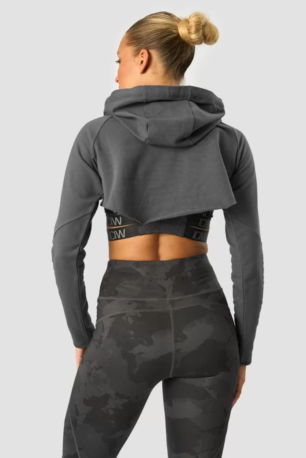 Women ICIW Ultimate Training Cropped Hoodie Storm Grey