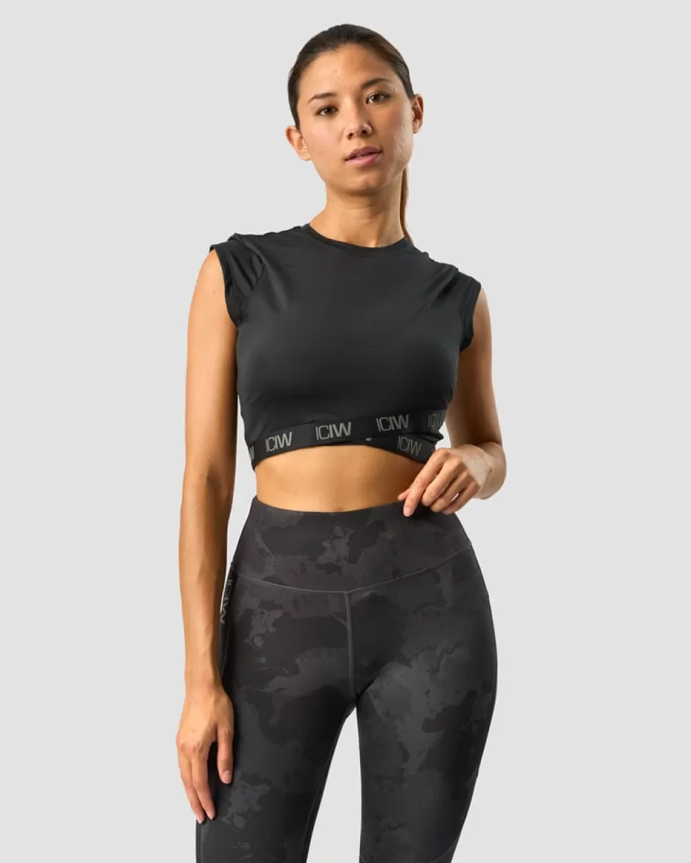 Women ICIW Ultimate Training Cropped T-shirt Black