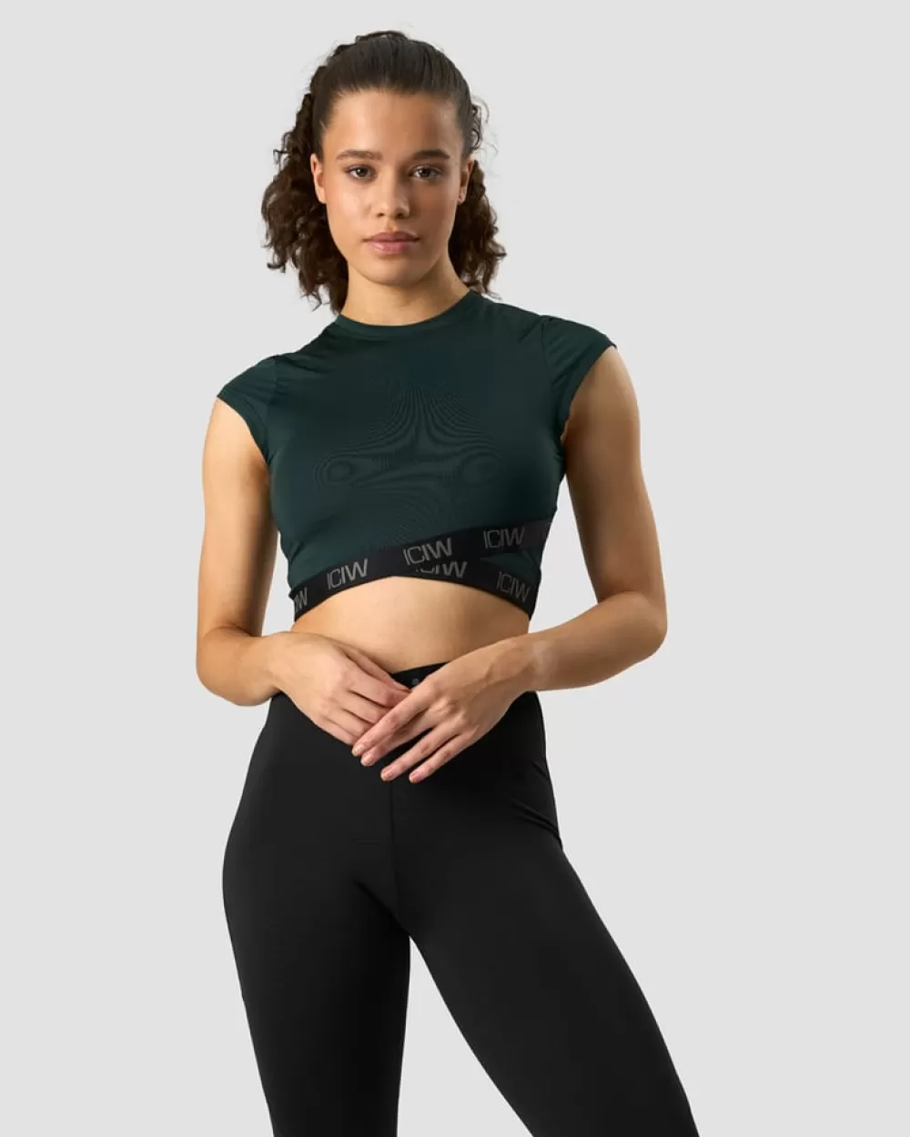 Women ICIW Ultimate Training Cropped T-shirt Deep Green