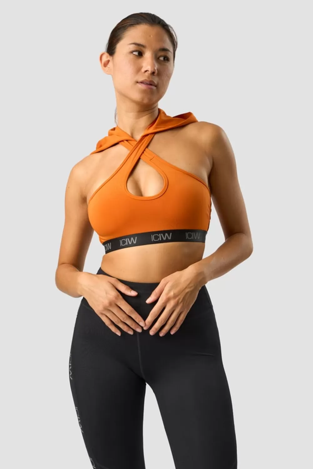 Women ICIW Ultimate Training Hoodie Sports Bra Amber