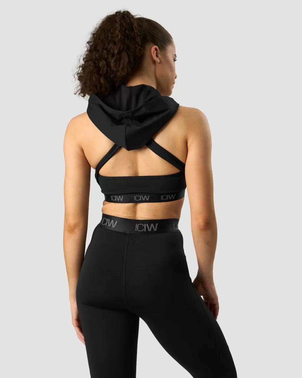 Women ICIW Ultimate Training Hoodie Sports Bra Black