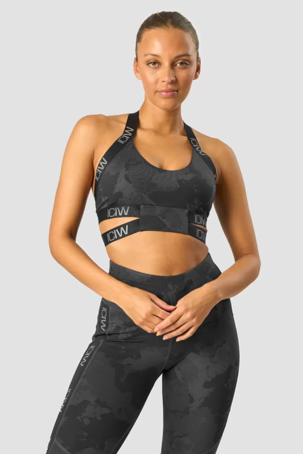 Women ICIW Ultimate Training Sports Bra Black Camo