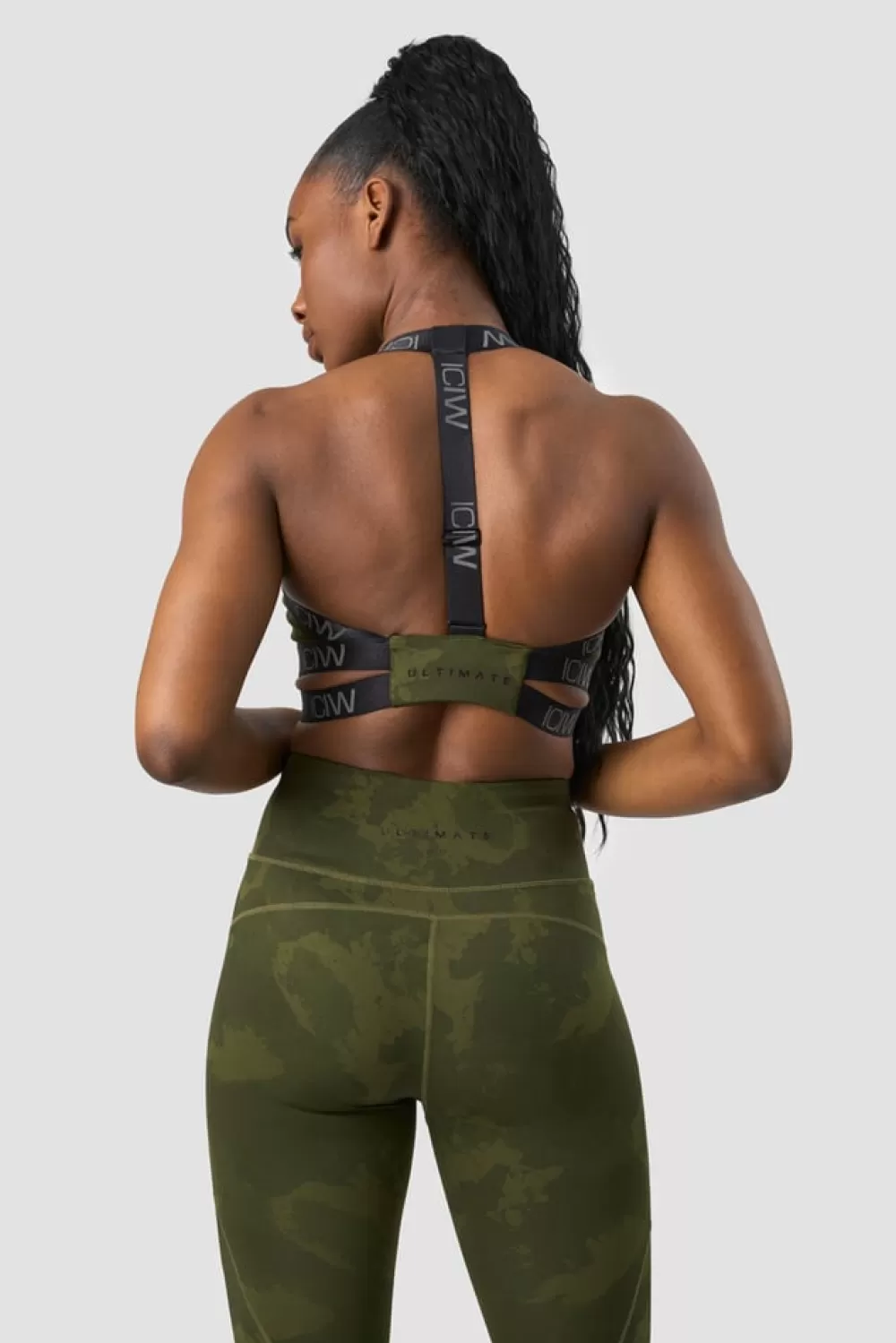 Women ICIW Ultimate Training Sports Bra Green Camo