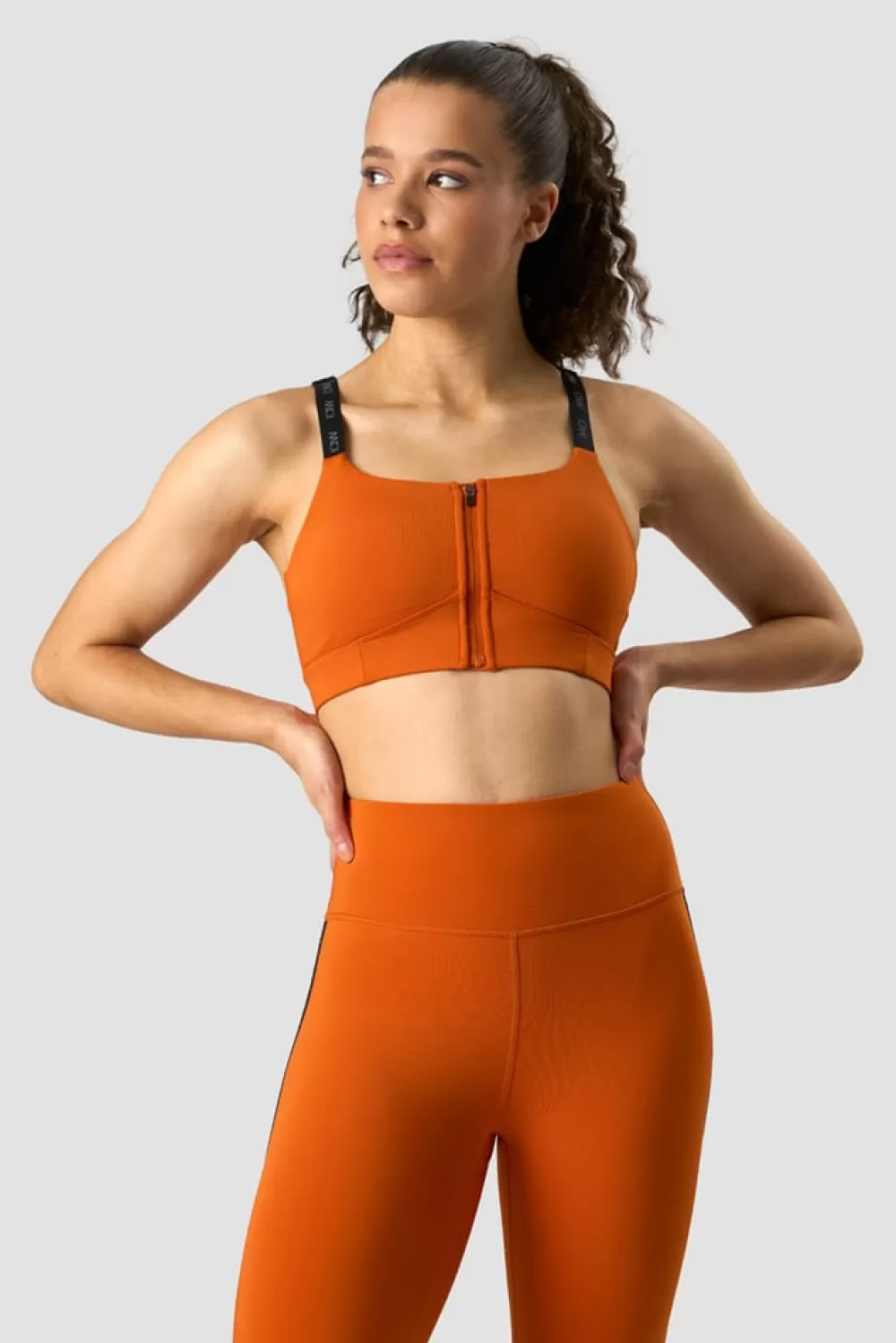 Women ICIW Ultimate Training Zipper Sports Bra Amber