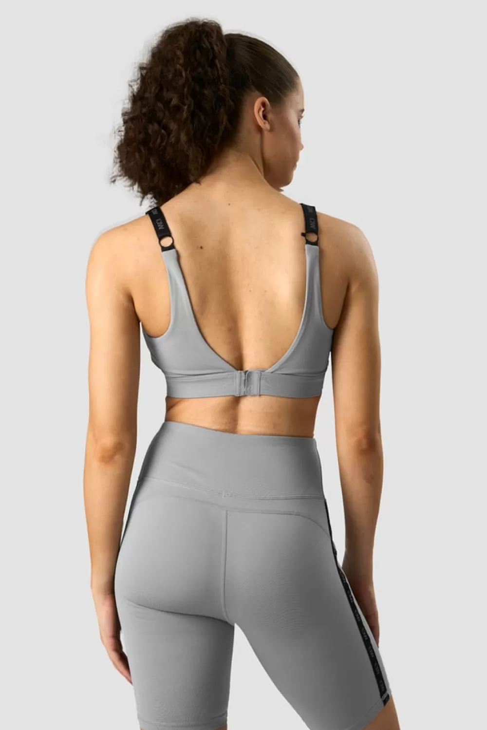 Women ICIW Ultimate Training Zipper Sports Bra Grey