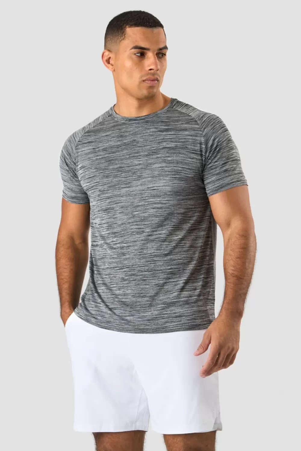 ICIW Workout Mesh T-shirt Men Black Melange