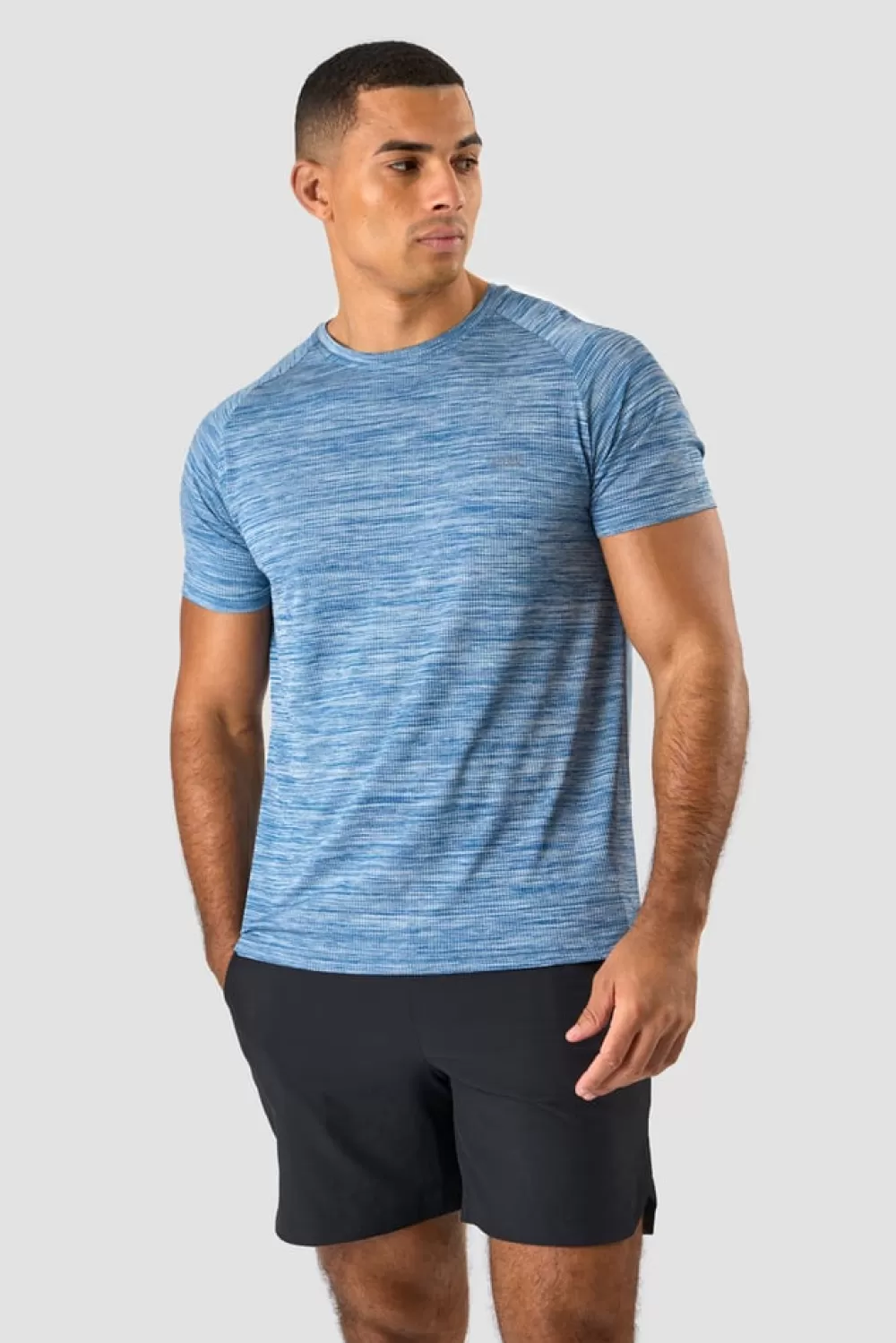 ICIW Workout Mesh T-shirt Men Dark Blue Melange